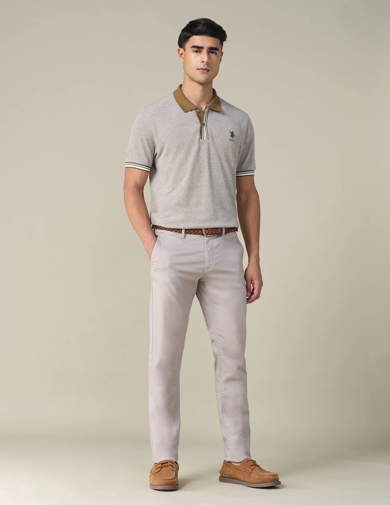 Heathered Regular Fit Polo Shirt - Image 3