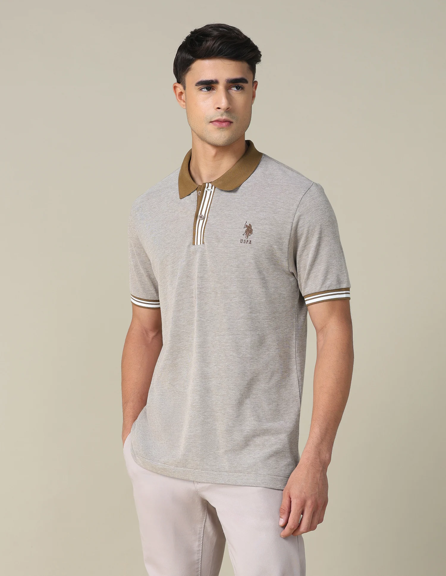 Heathered Regular Fit Polo Shirt - Image 4