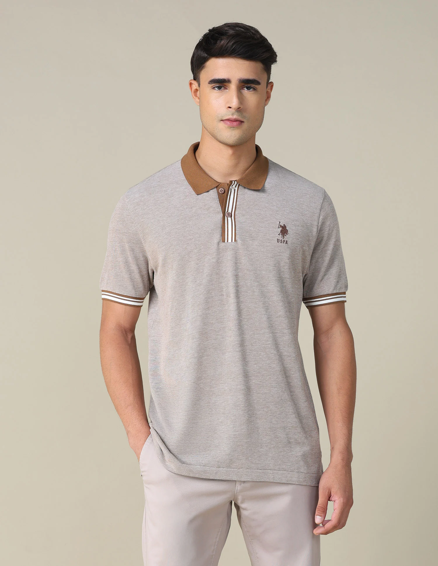 Heathered Regular Fit Polo Shirt - Image 6