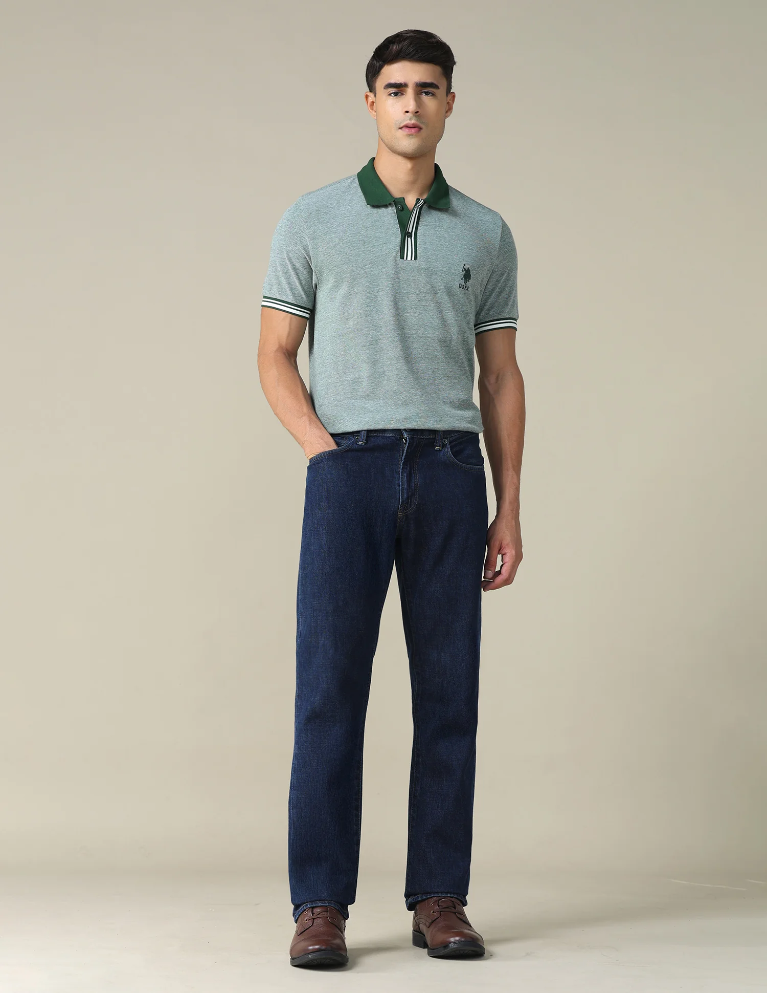 Heathered Regular Fit Polo Shirt - Image 3