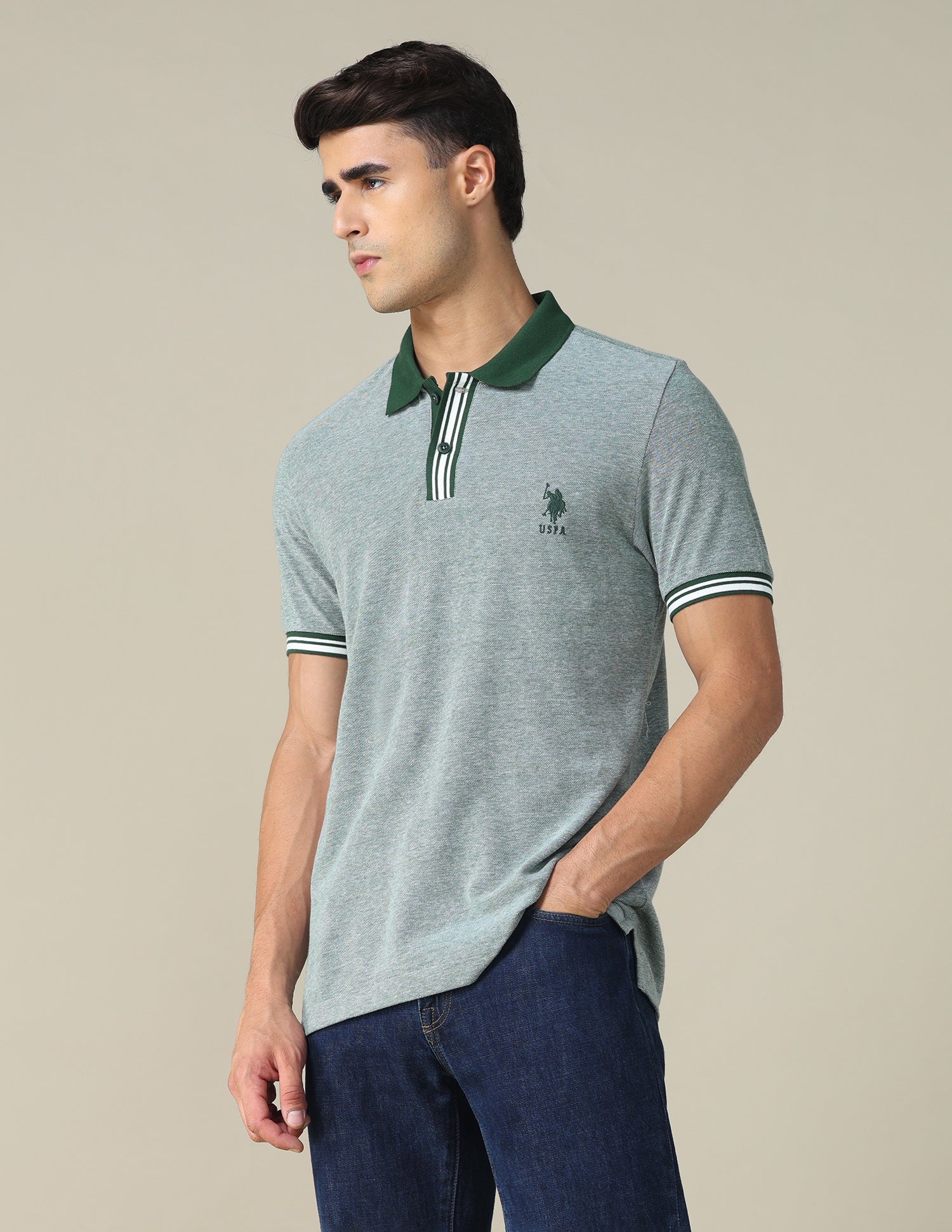 Heathered Regular Fit Polo Shirt - Image 4