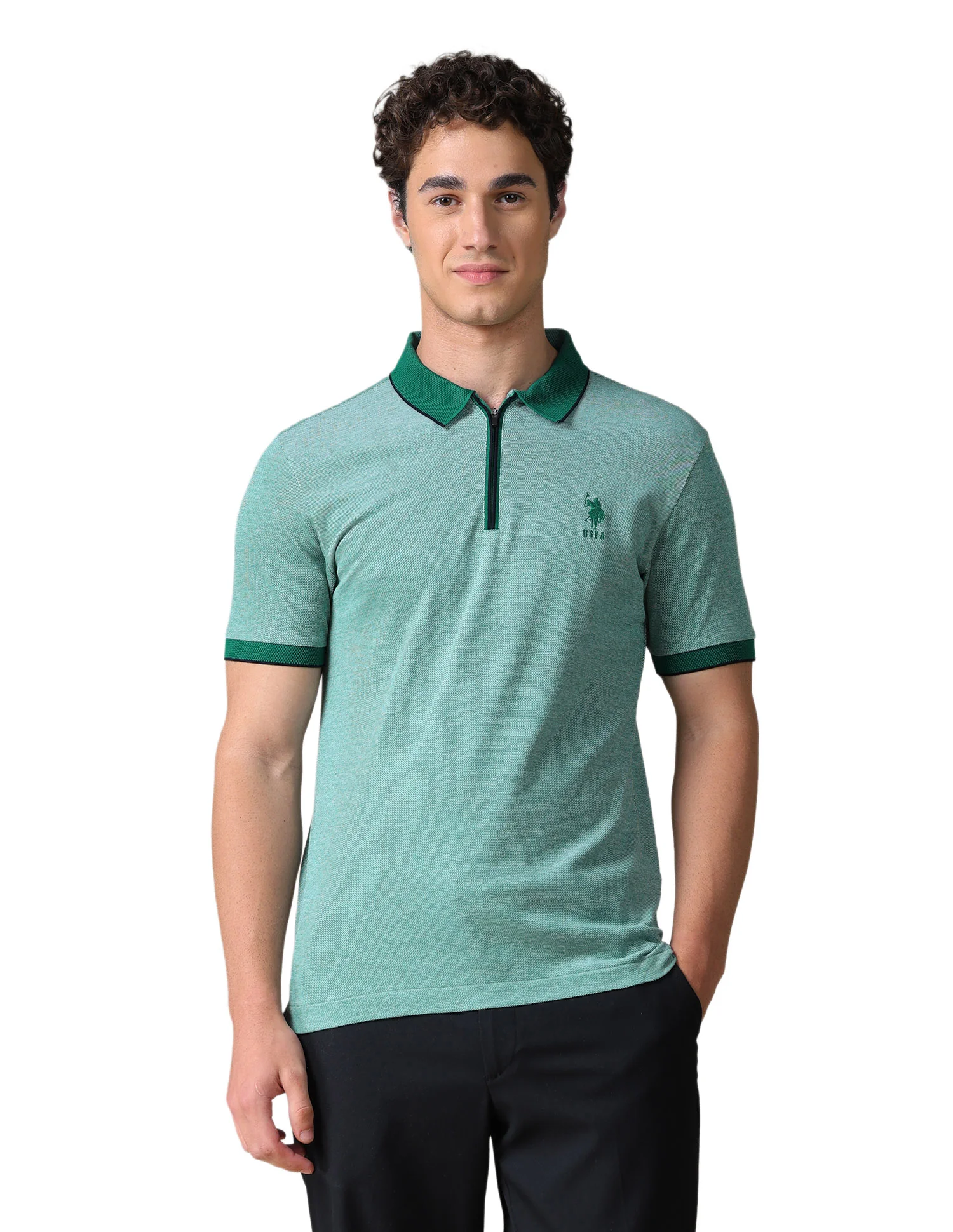Heathered Regular Fit Polo Shirt - Image 10