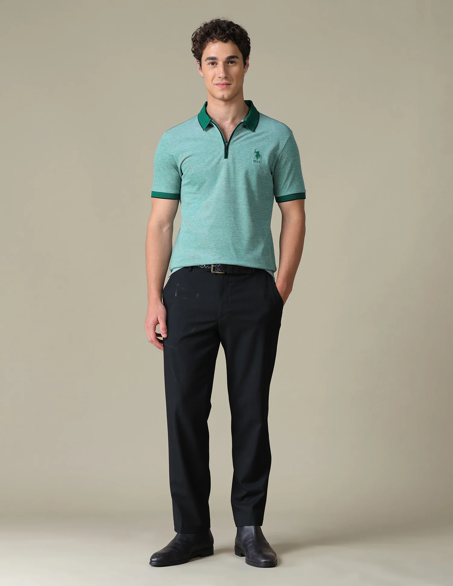 Heathered Regular Fit Polo Shirt - Image 3