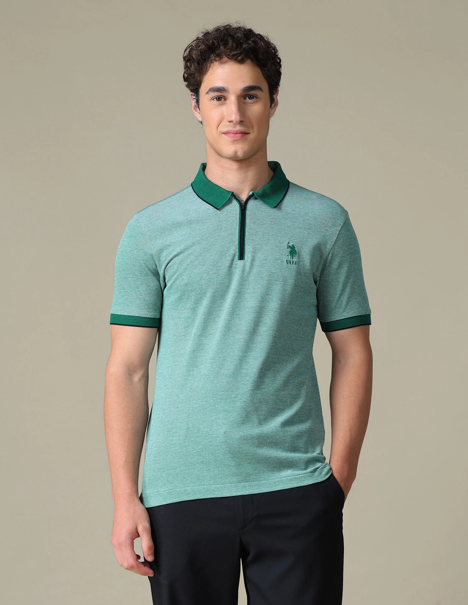 Heathered Regular Fit Polo Shirt - Image 6