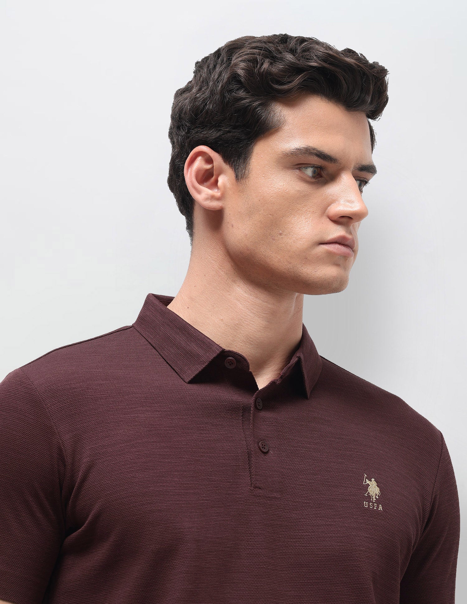 Heathered Slim Fit Polo Shirt - Image 7