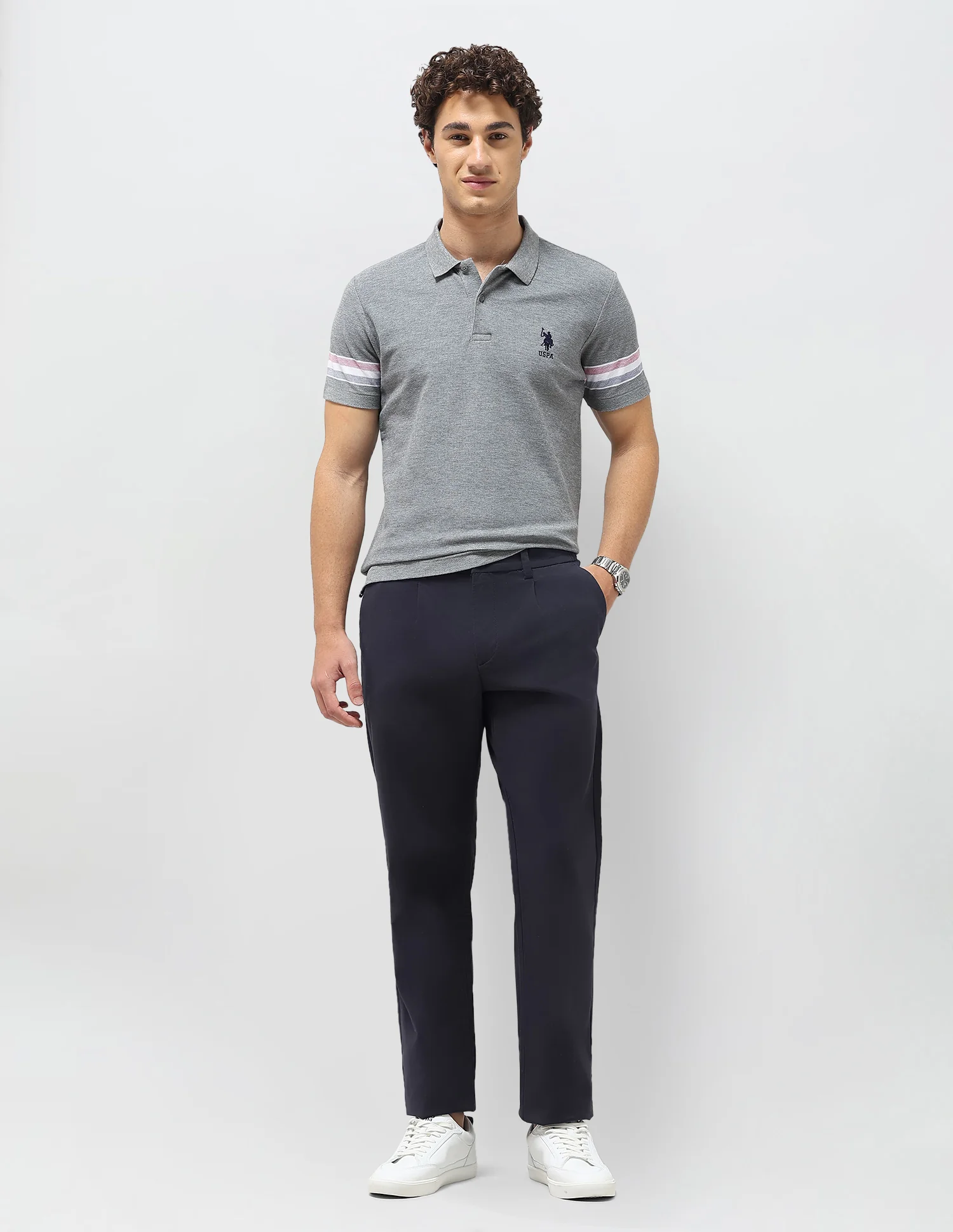Heathered Slim Fit Polo Shirt - Image 3