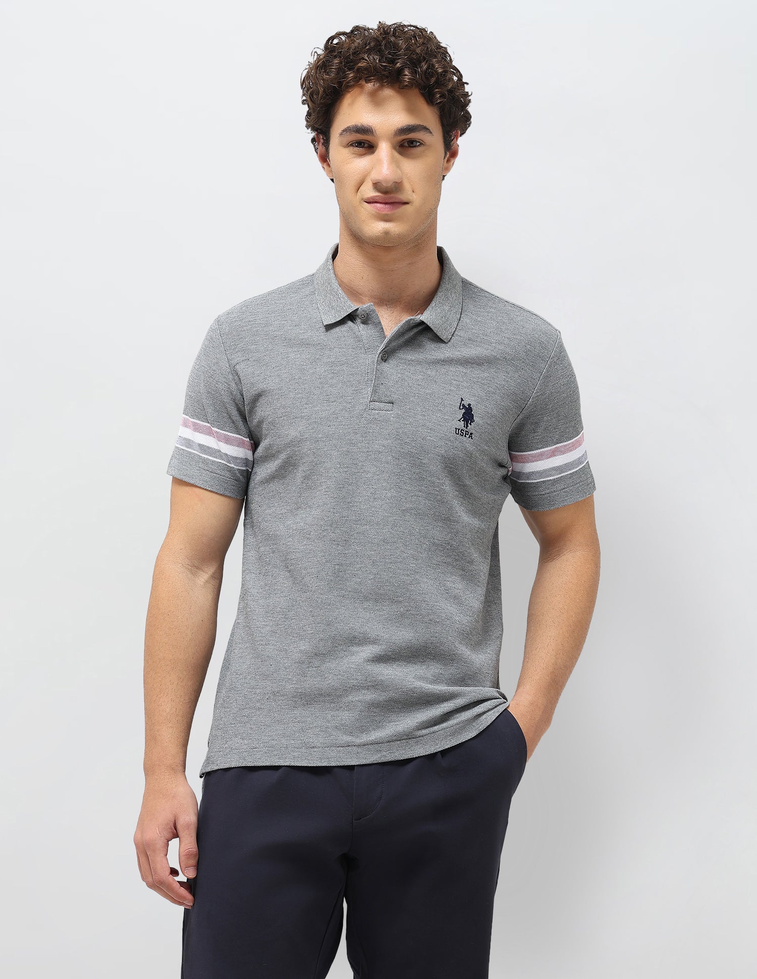 Heathered Slim Fit Polo Shirt - Image 6