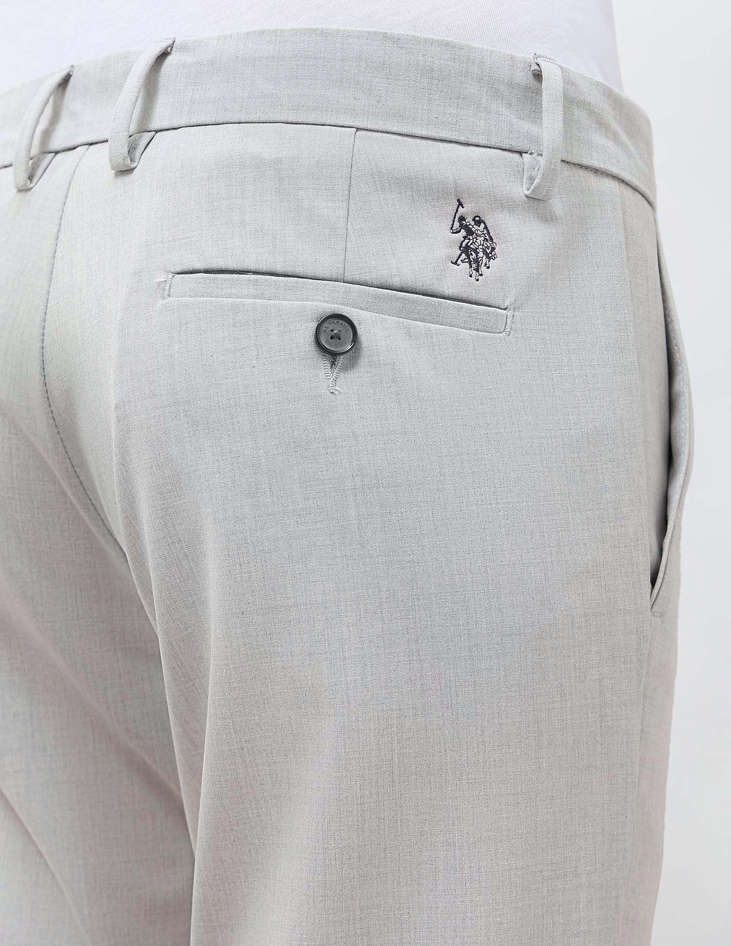 Heathered Slim Fit Trousers - Image 8