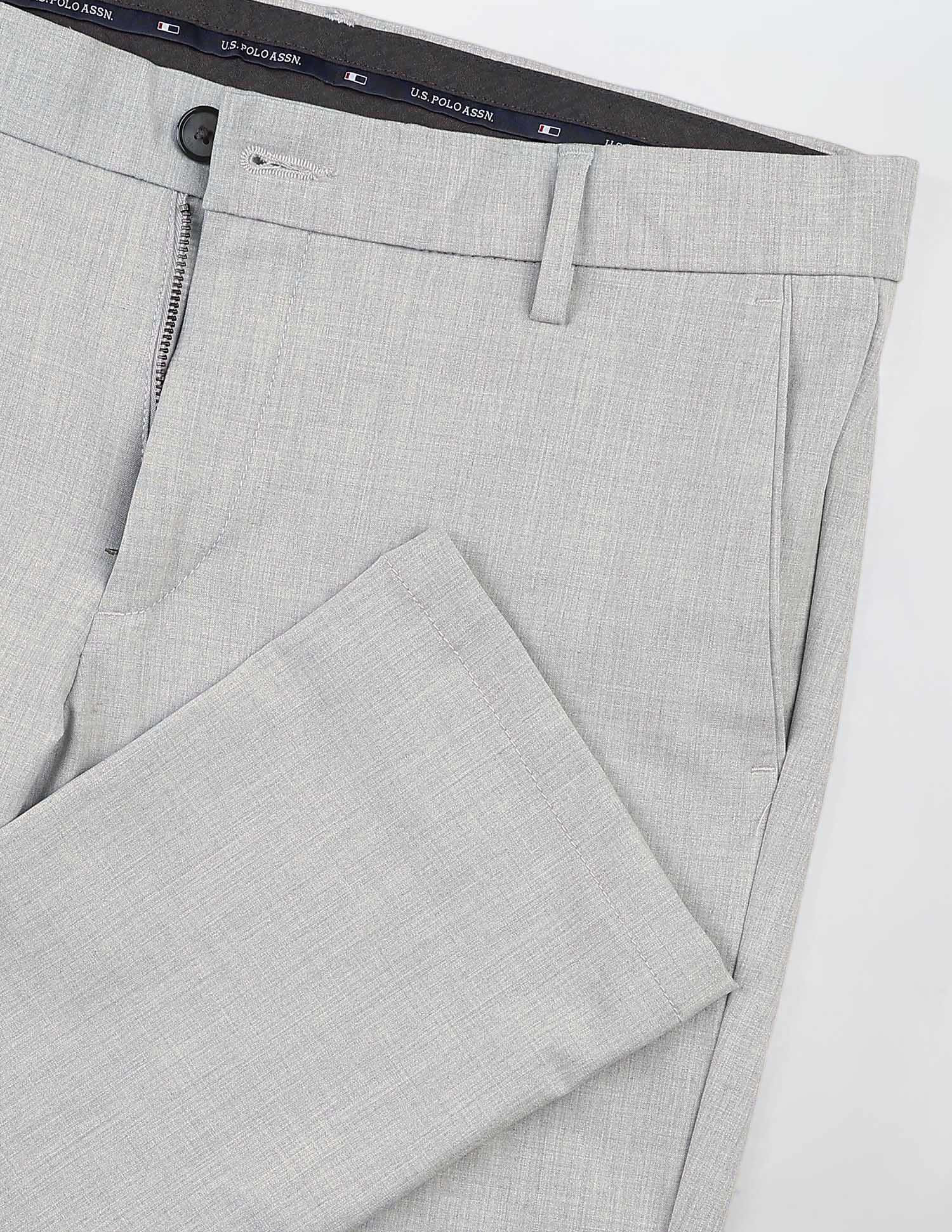 Heathered Slim Fit Trousers - Image 9