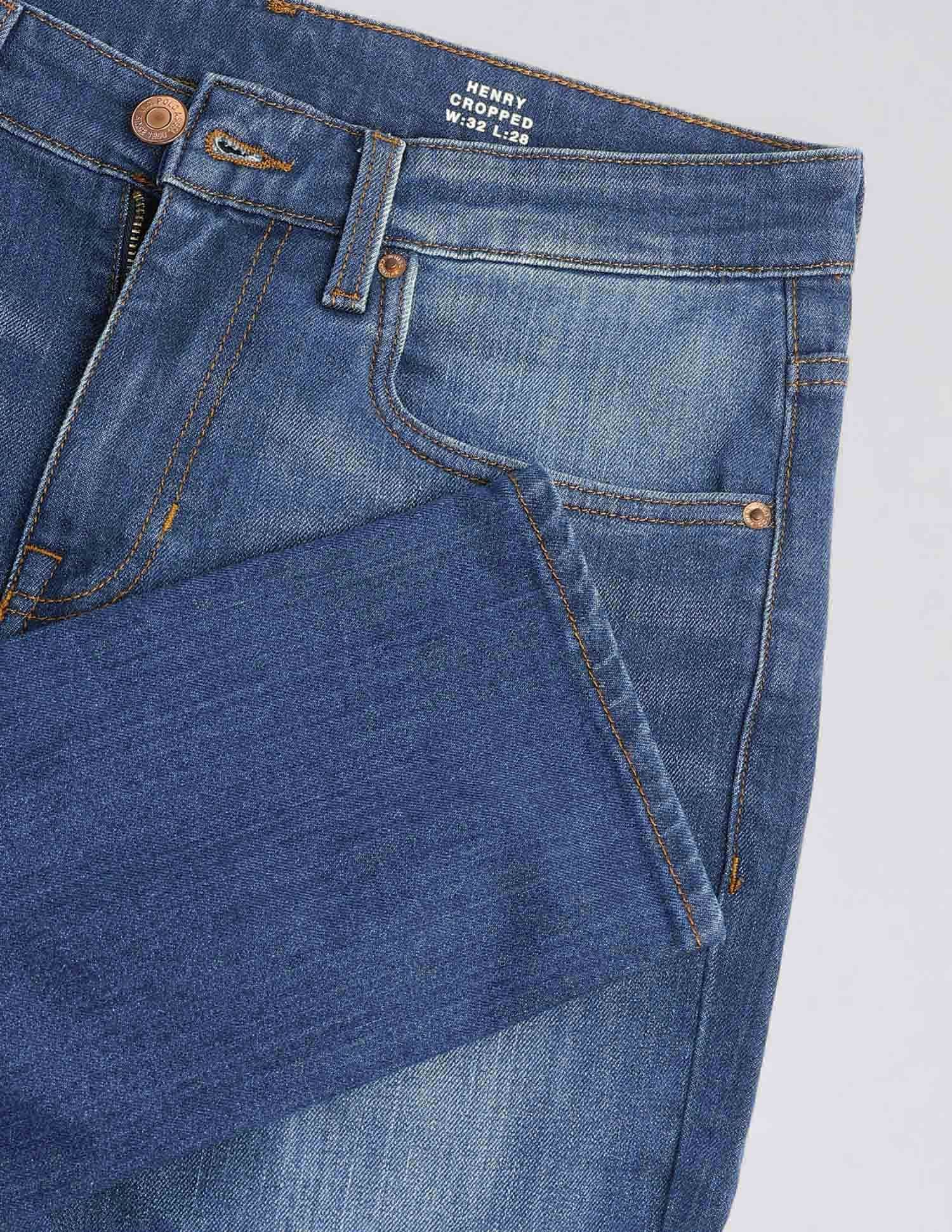 Henry Skinny Cropped Fit Blue Jeans - Image 2