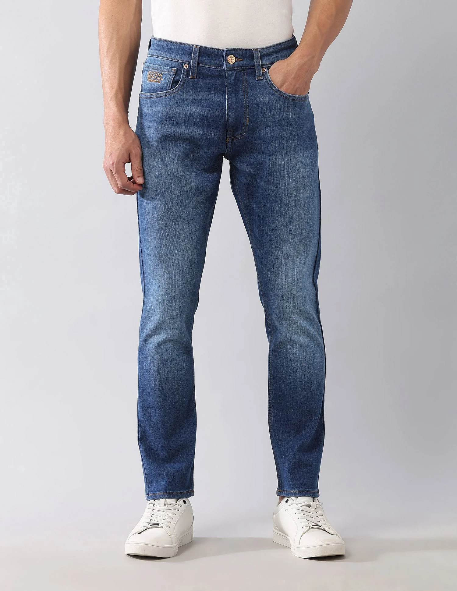 Henry Skinny Cropped Fit Blue Jeans - Image 6