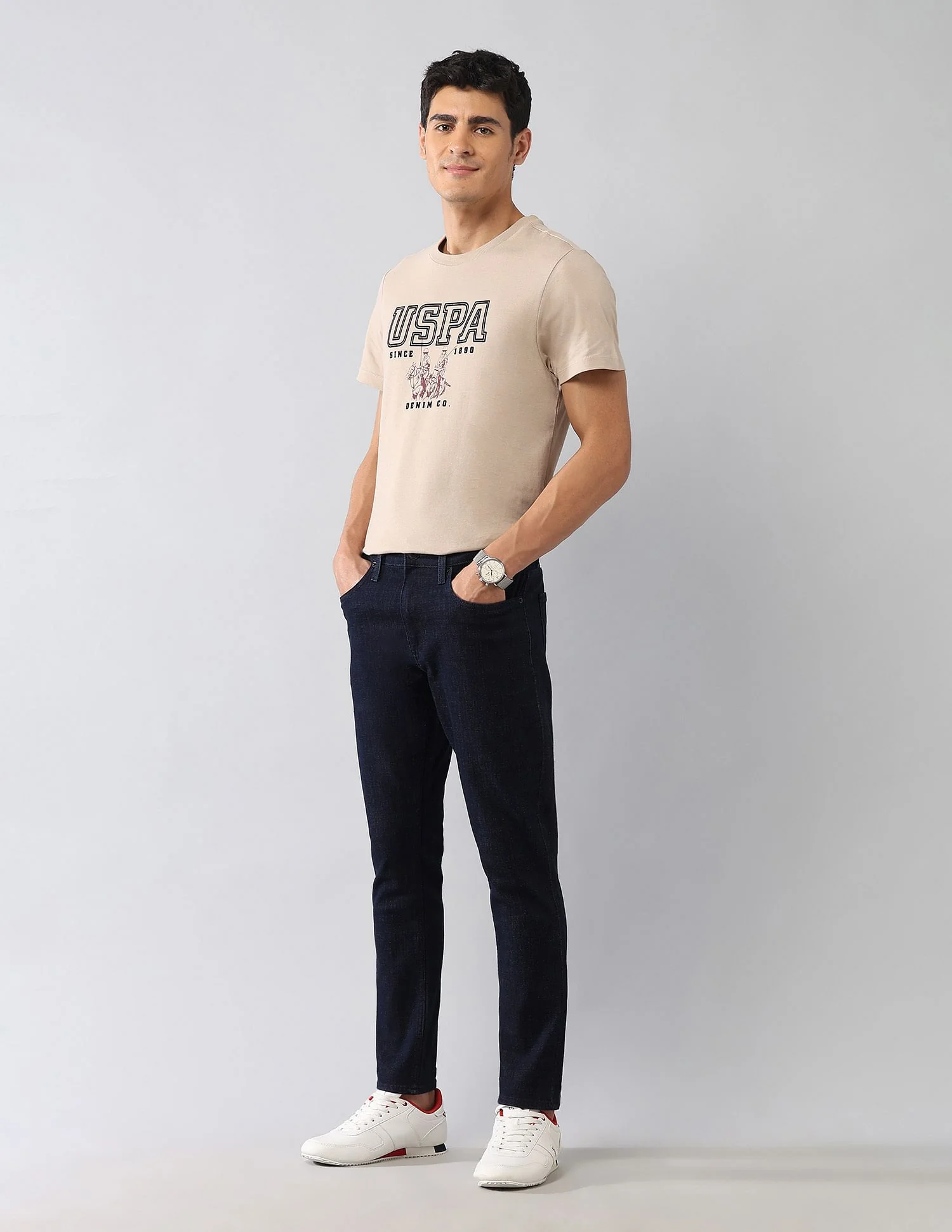 Henry Skinny Cropped Fit Blue Jeans - Image 3