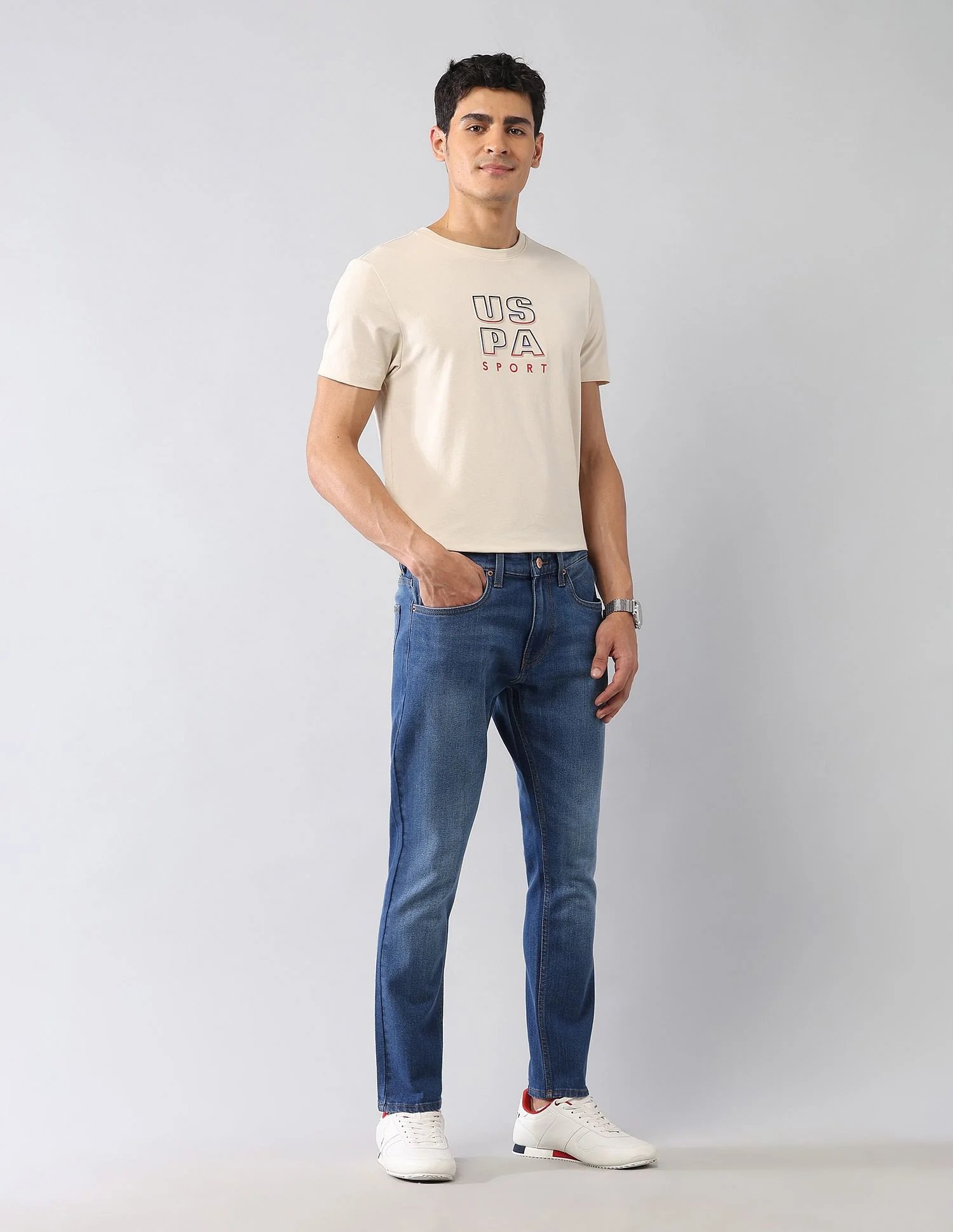 Henry Skinny Cropped Fit Blue Jeans - Image 3