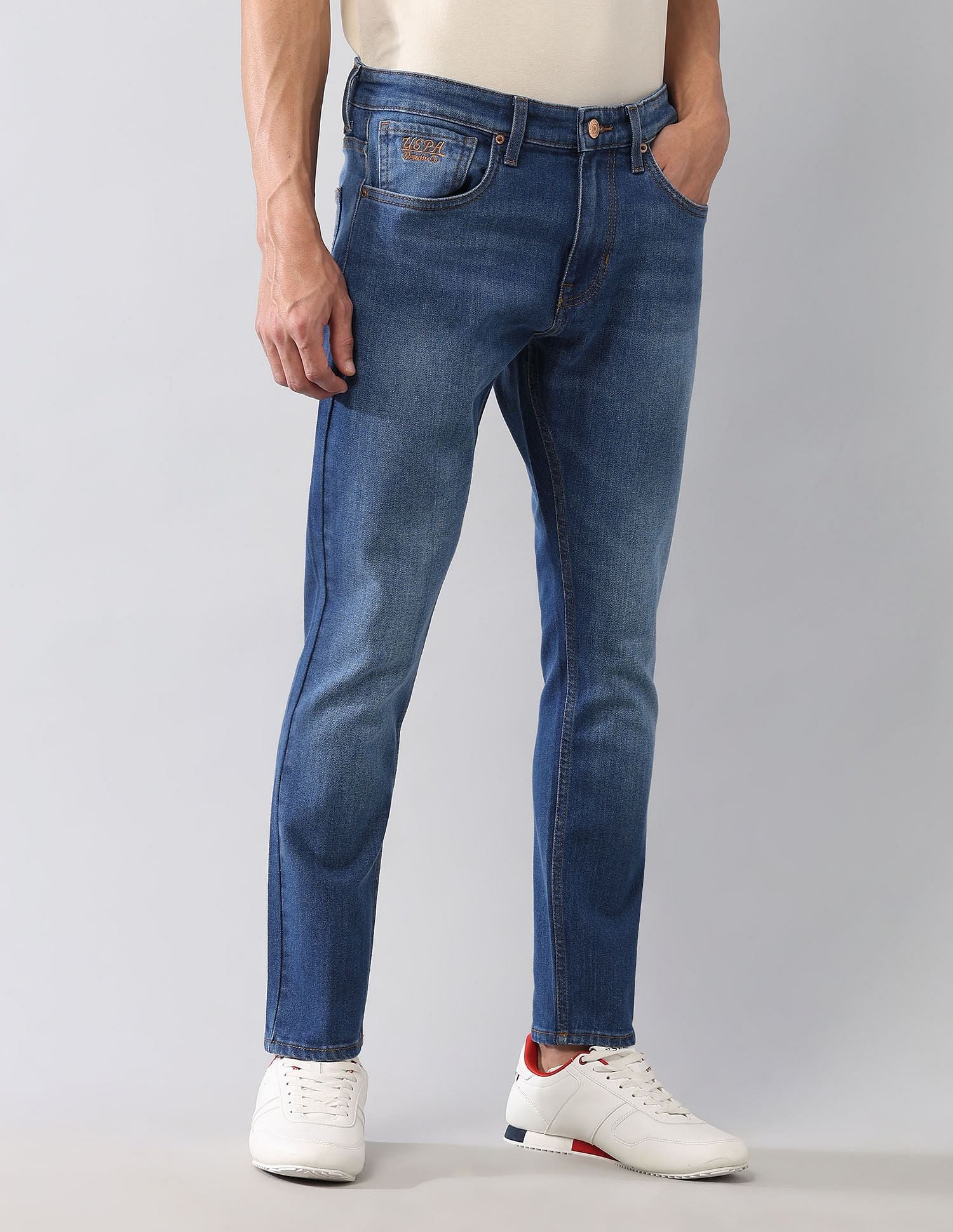Henry Skinny Cropped Fit Blue Jeans - Image 4