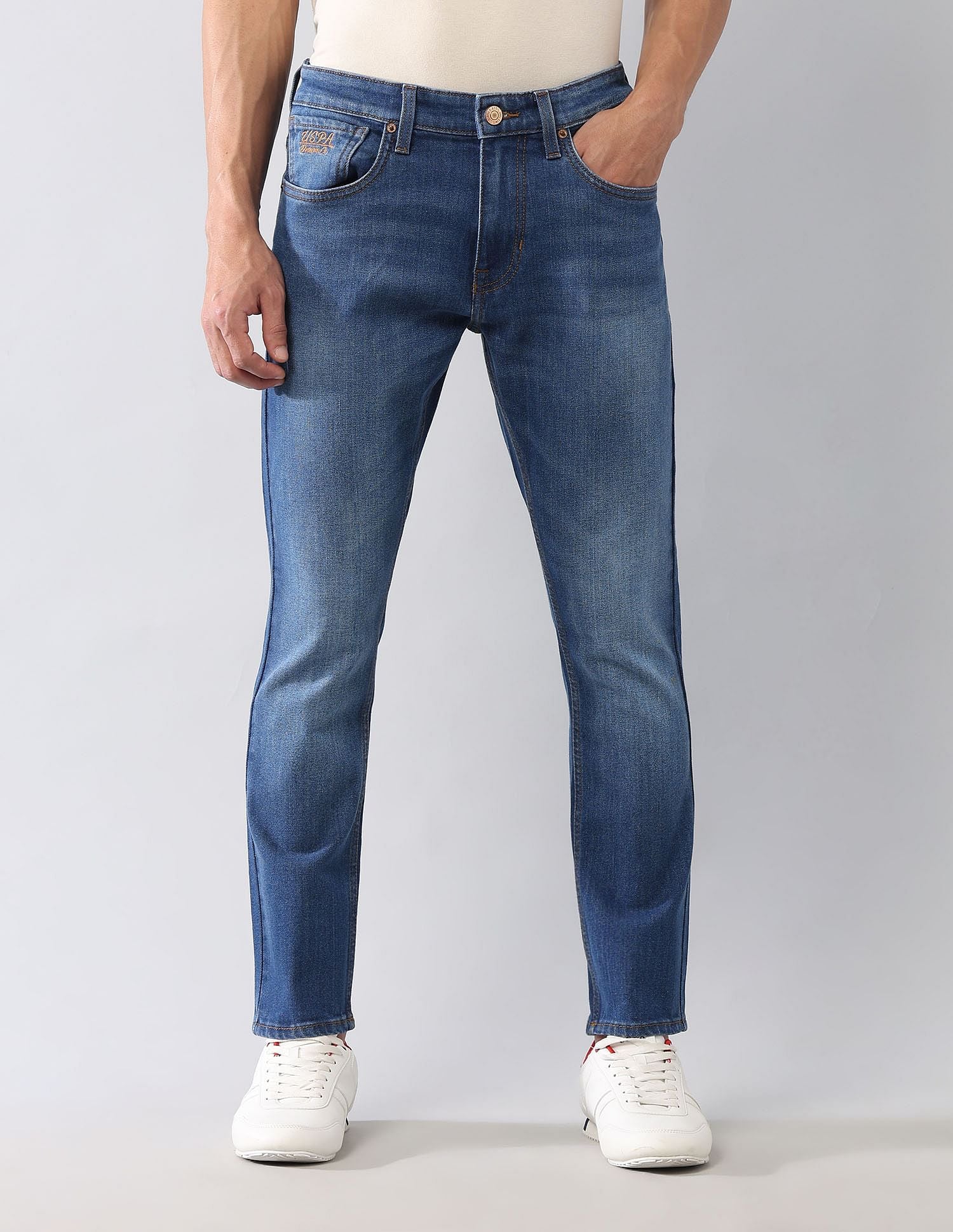 Henry Skinny Cropped Fit Blue Jeans - Image 6