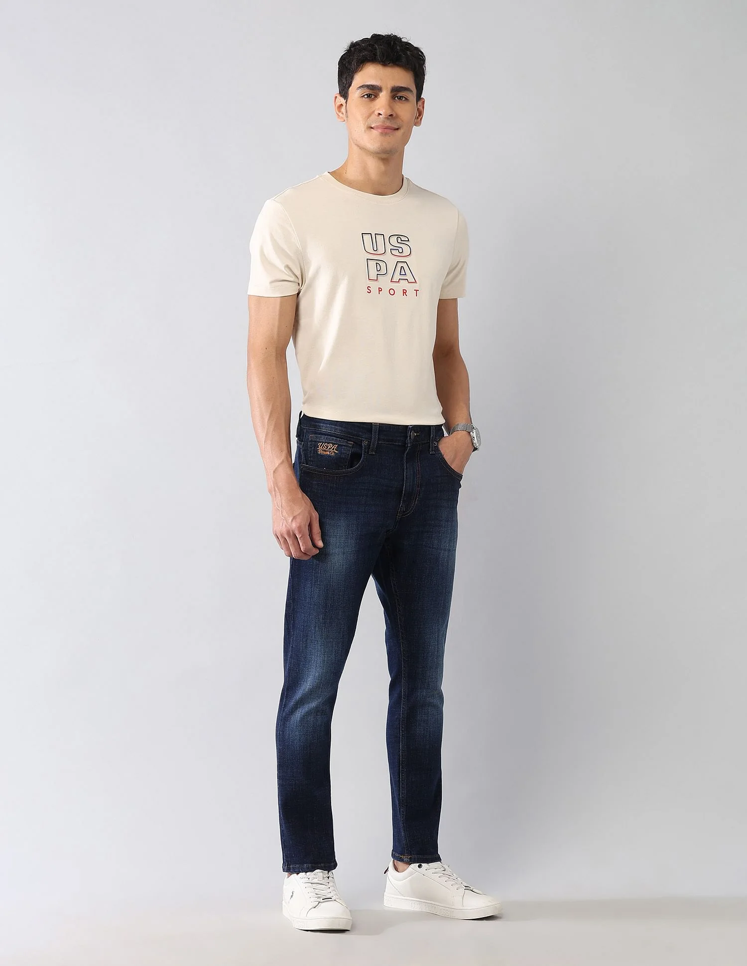 Henry Skinny Cropped Fit Blue Jeans - Image 3