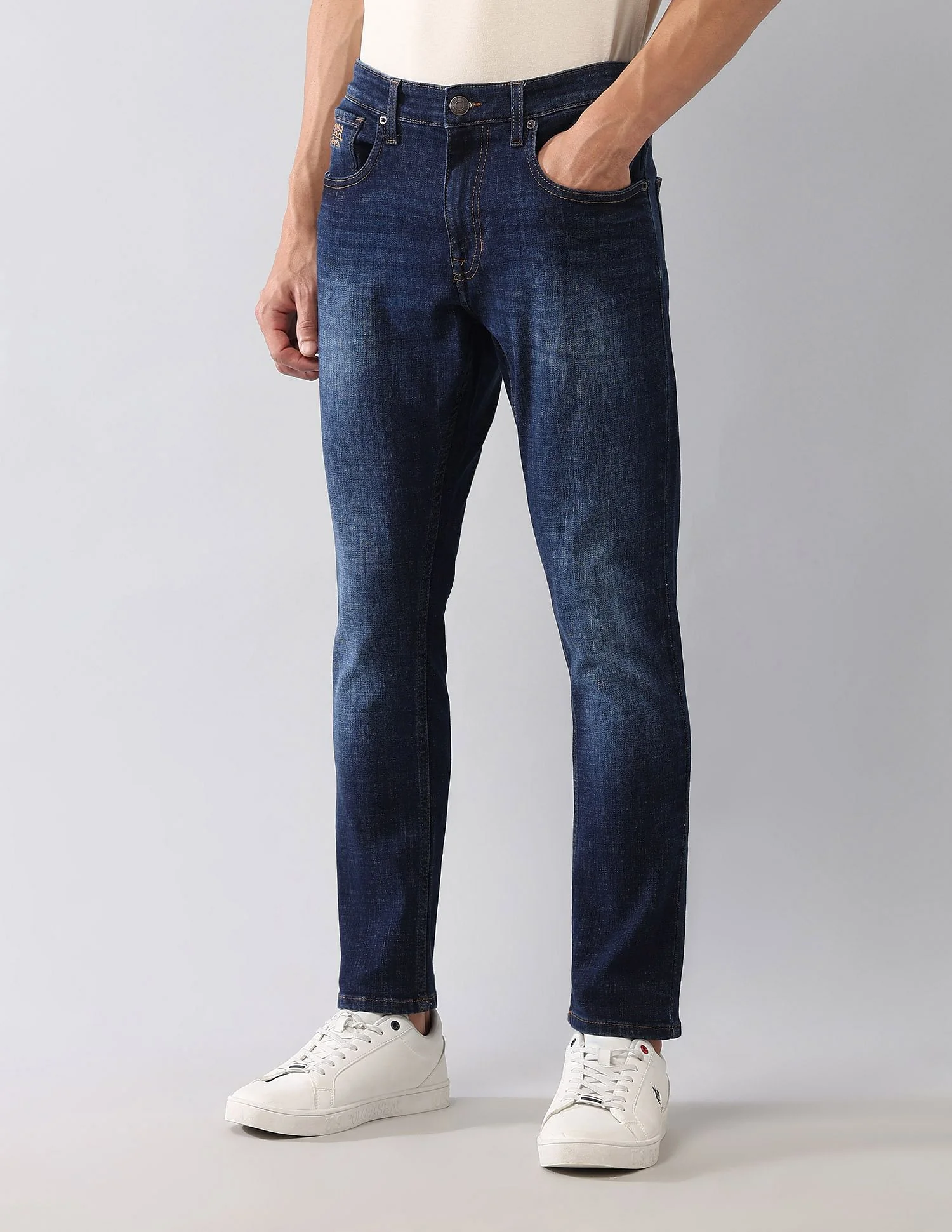Henry Skinny Cropped Fit Blue Jeans - Image 4