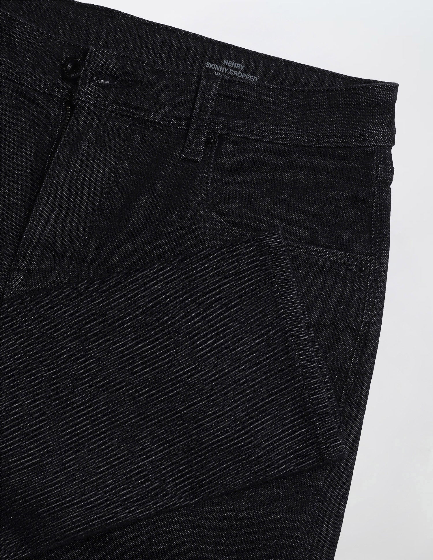 Henry Tapered Cropped Fit Black Jeans - Image 2