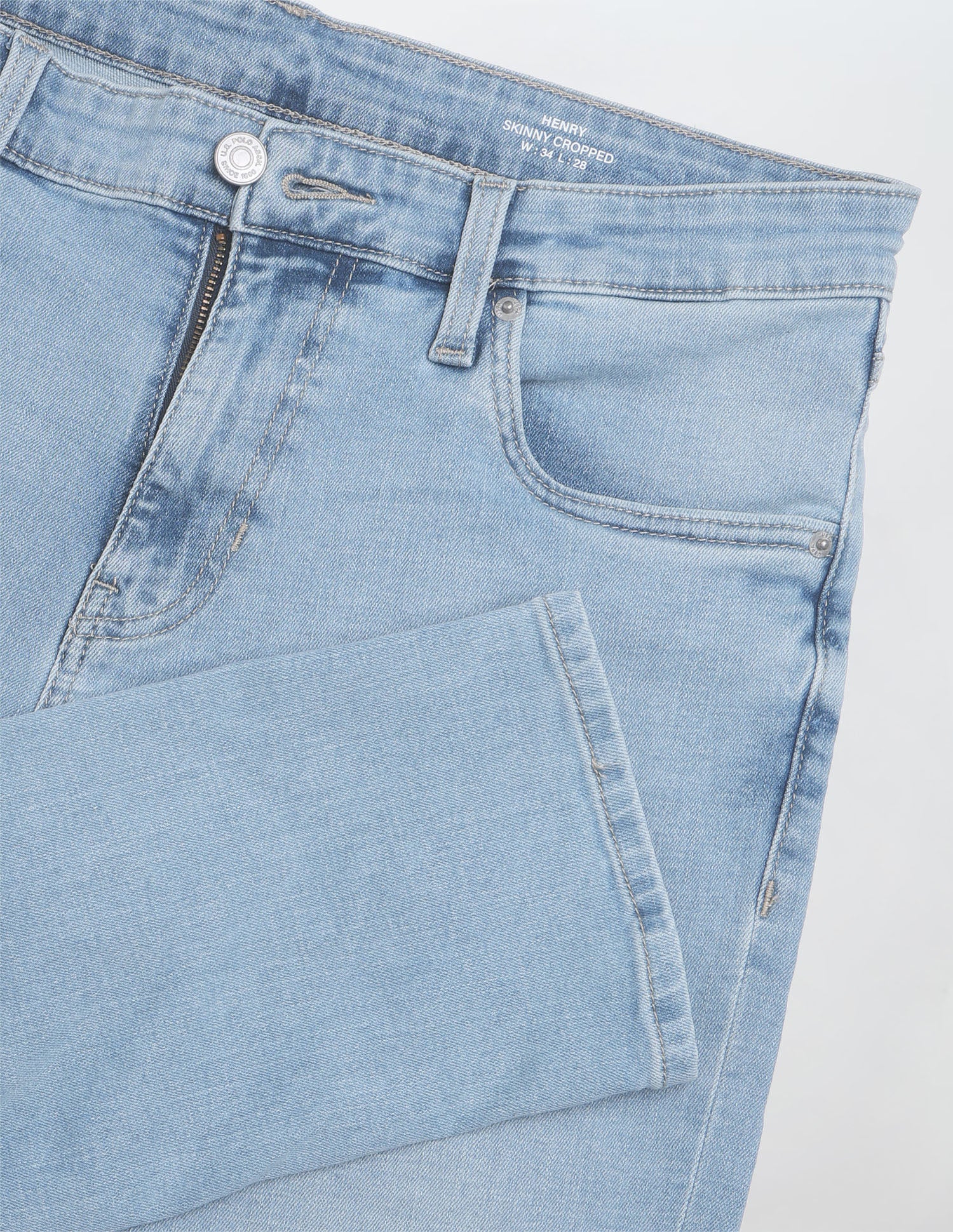 Henry Tapered Cropped Fit Blue Jeans - Image 2