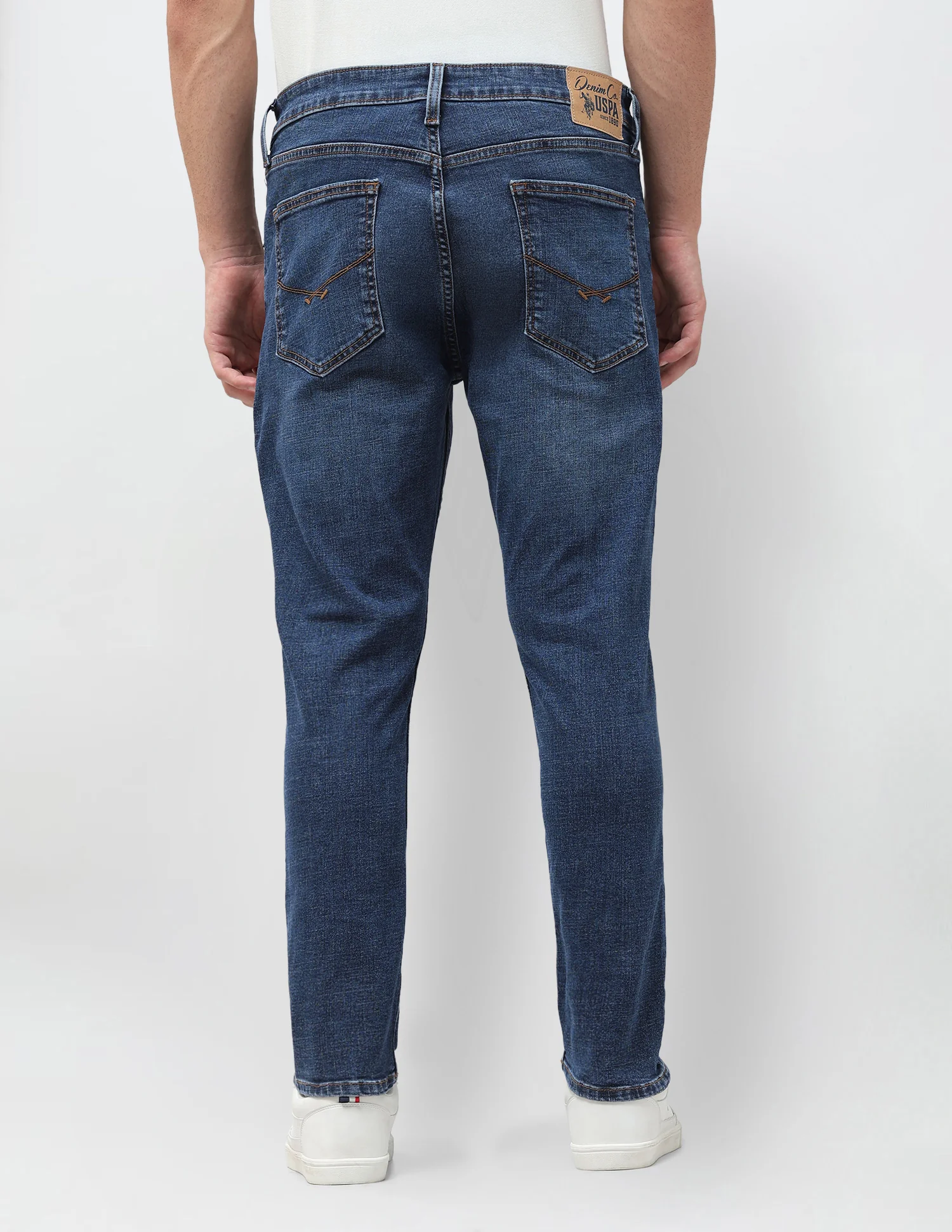 Henry Tapered Cropped Fit Blue Jeans - Image 5