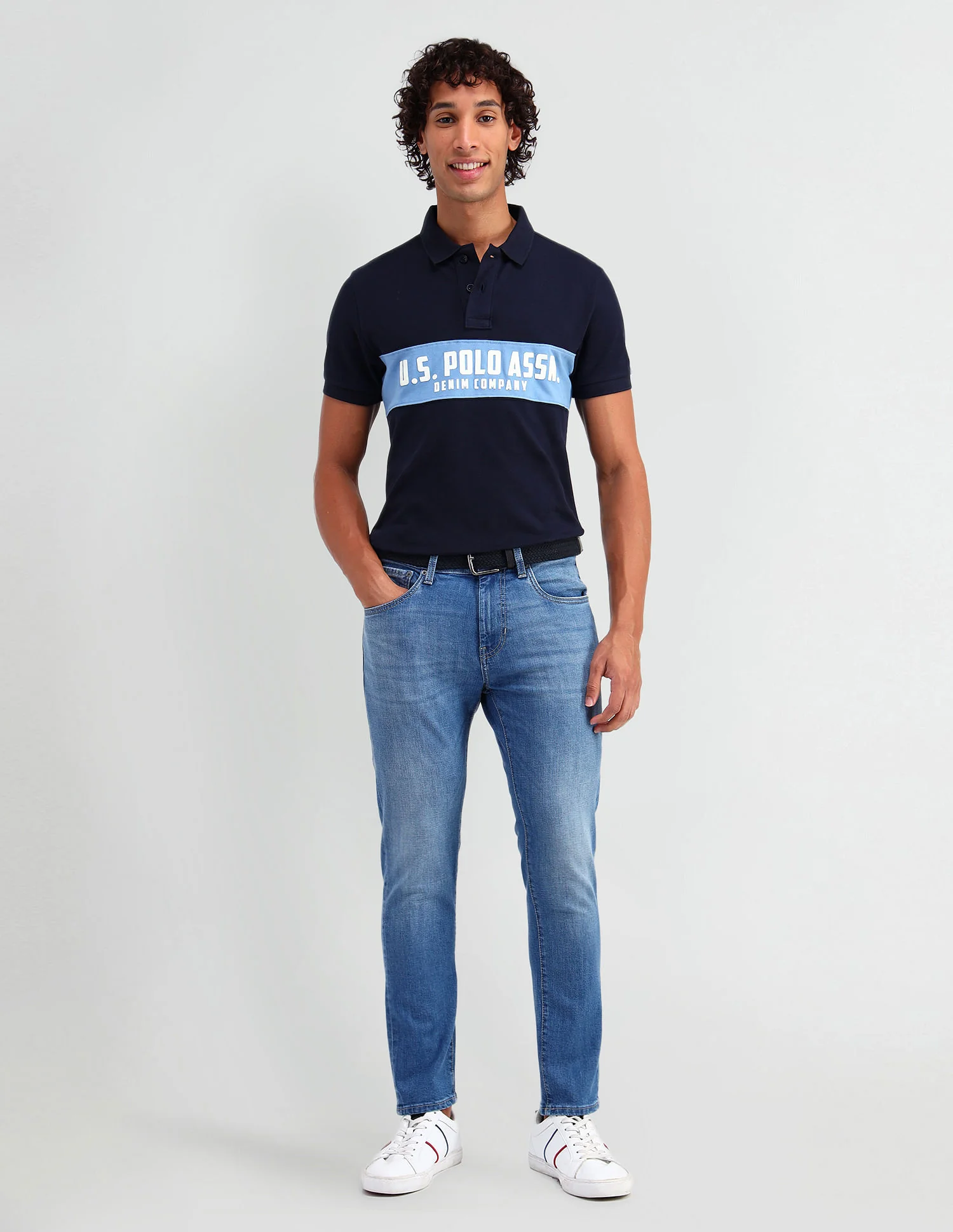 Henry Tapered Cropped Fit Blue Jeans - Image 3