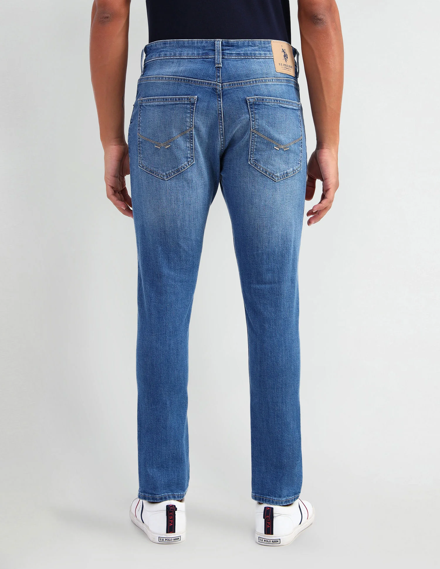 Henry Tapered Cropped Fit Blue Jeans - Image 5