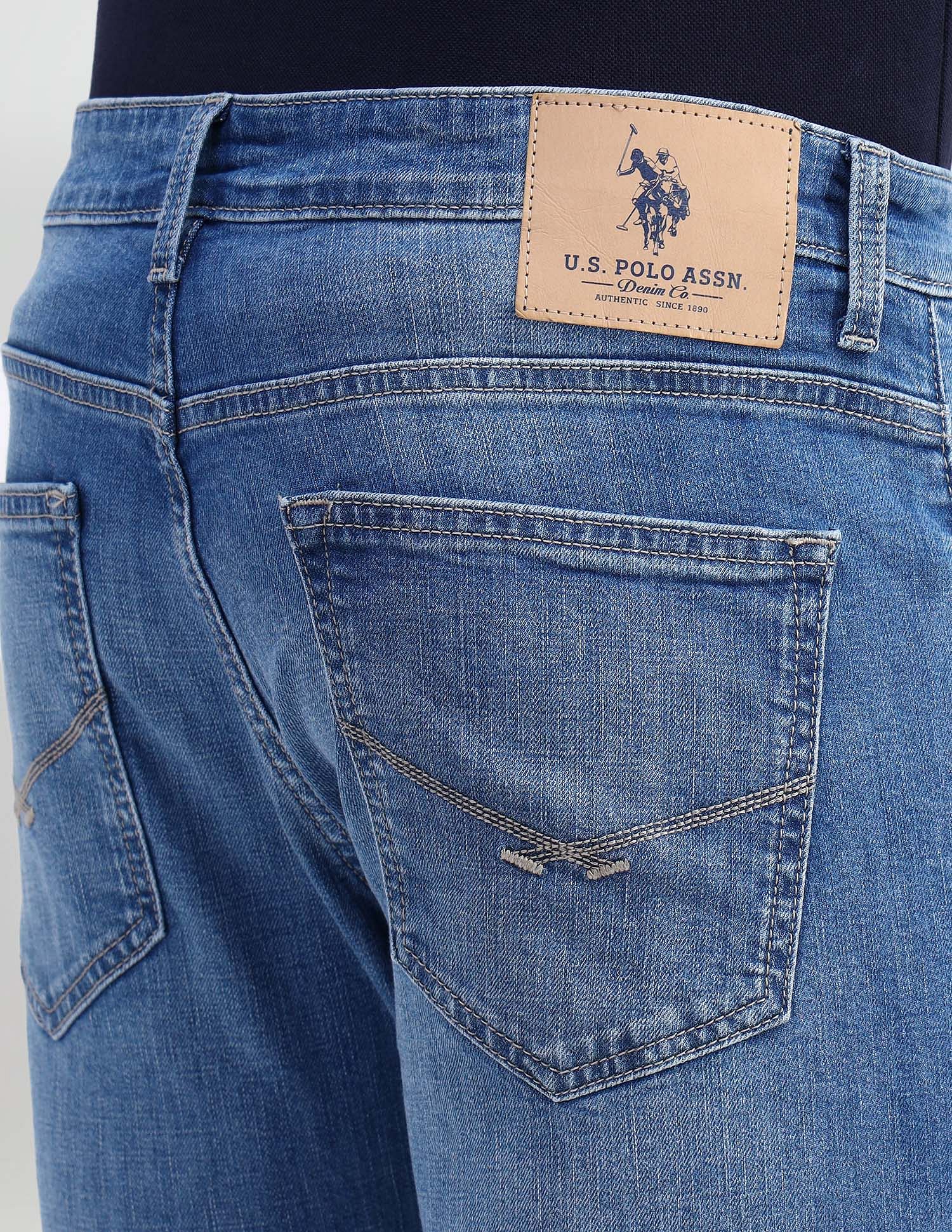 Henry Tapered Cropped Fit Blue Jeans - Image 7