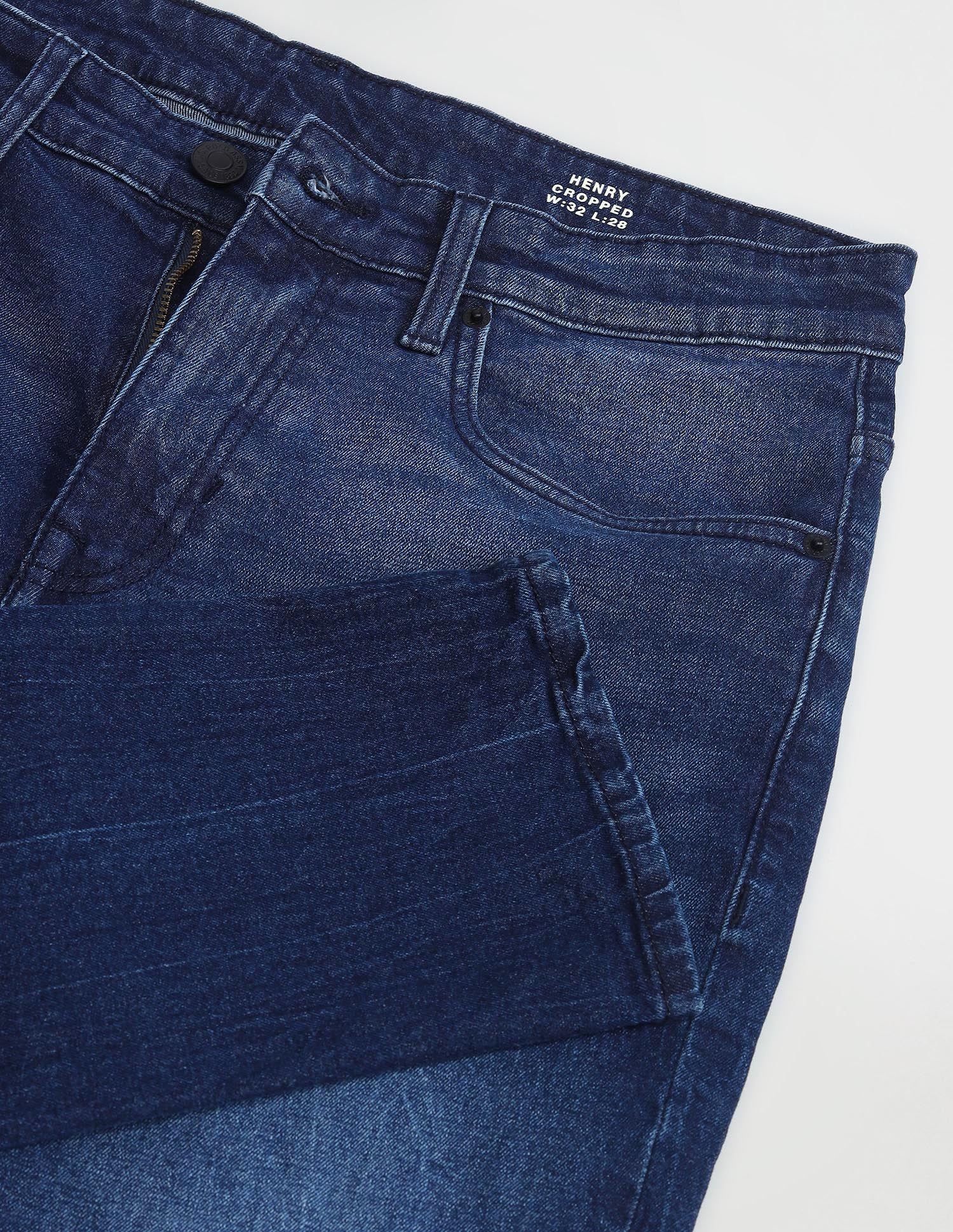 Henry Tapered Cropped Fit Blue Jeans - Image 2