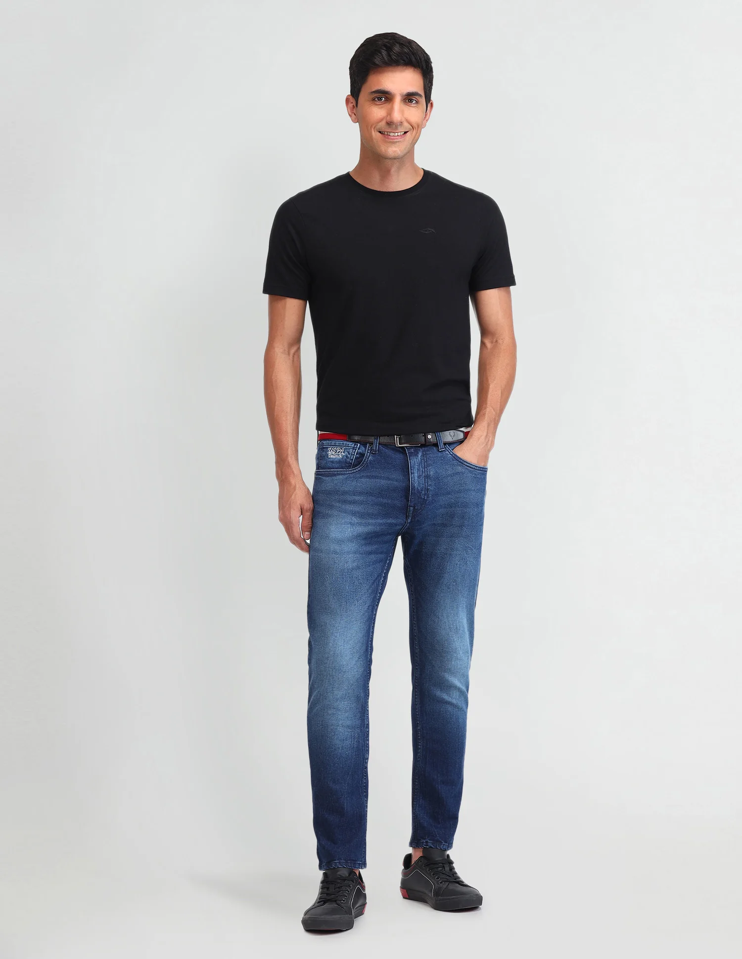 Henry Tapered Cropped Fit Blue Jeans - Image 3
