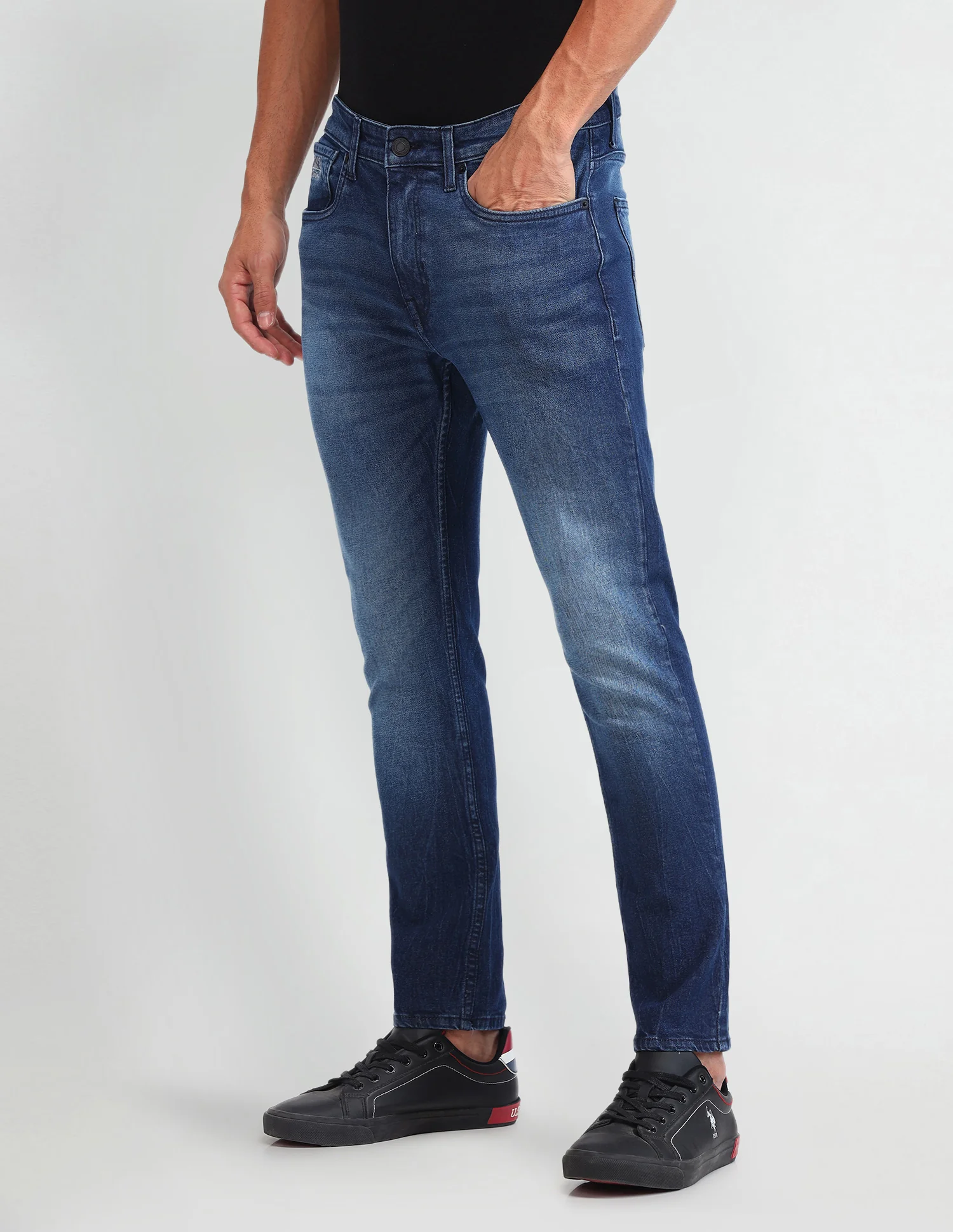 Henry Tapered Cropped Fit Blue Jeans - Image 4