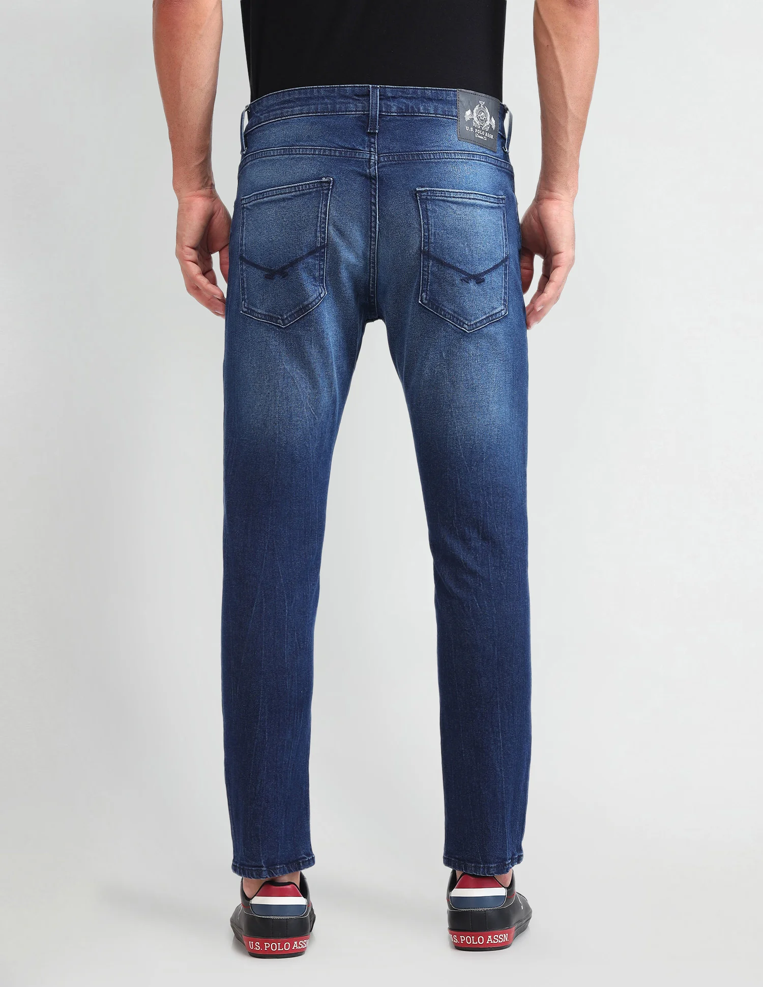 Henry Tapered Cropped Fit Blue Jeans - Image 5