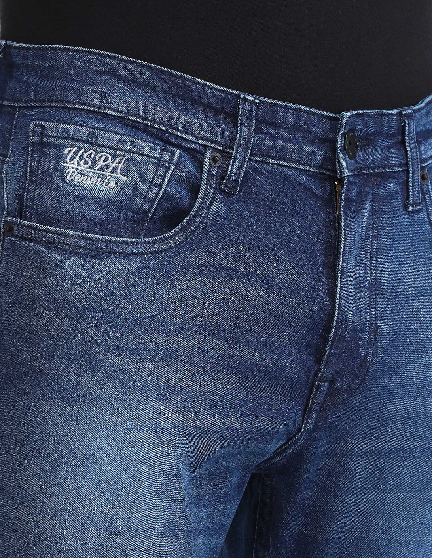 Henry Tapered Cropped Fit Blue Jeans - Image 8