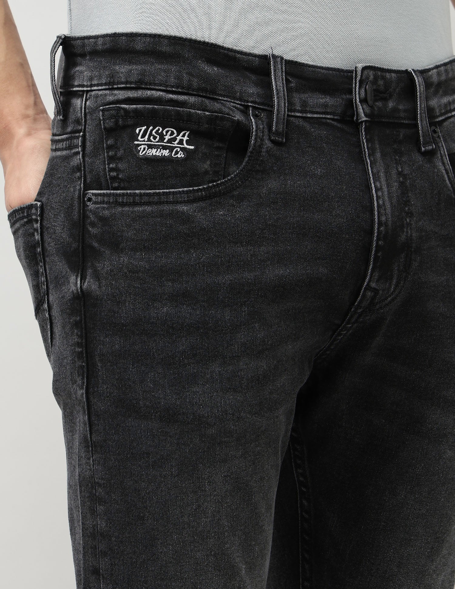 Henry Tapered Fit Black Jeans - Image 7