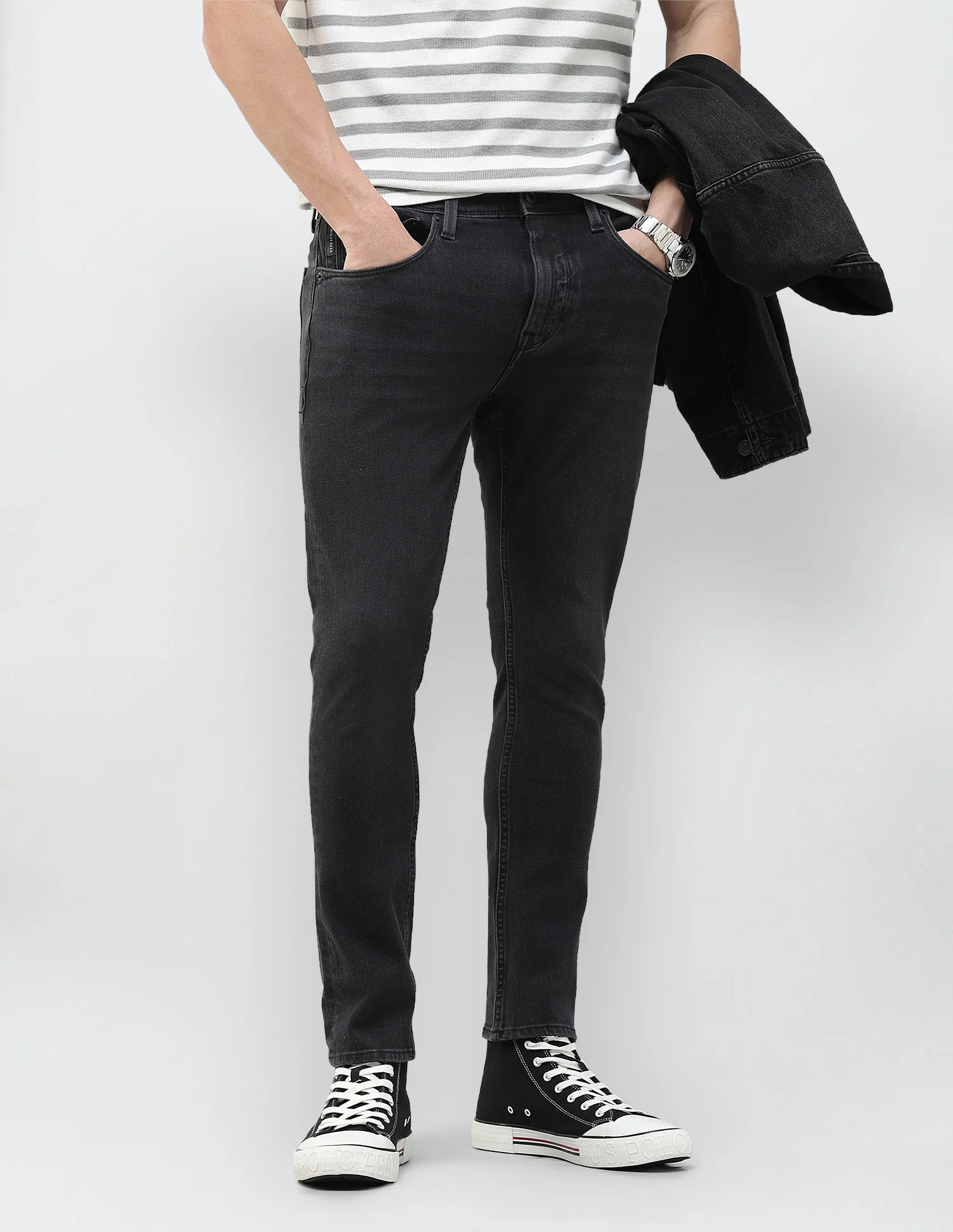 Henry Tapered Fit Black Jeans
