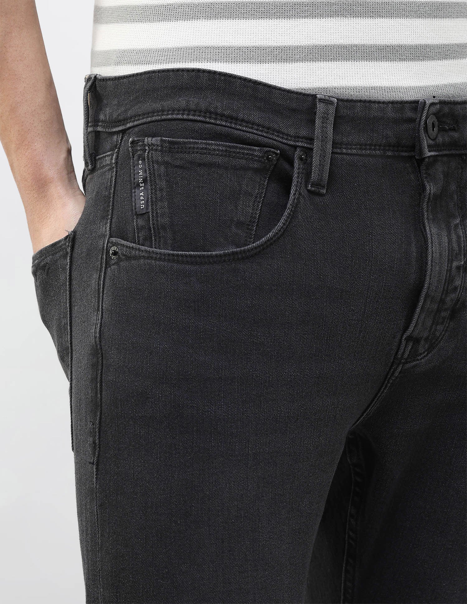 Henry Tapered Fit Black Jeans - Image 7