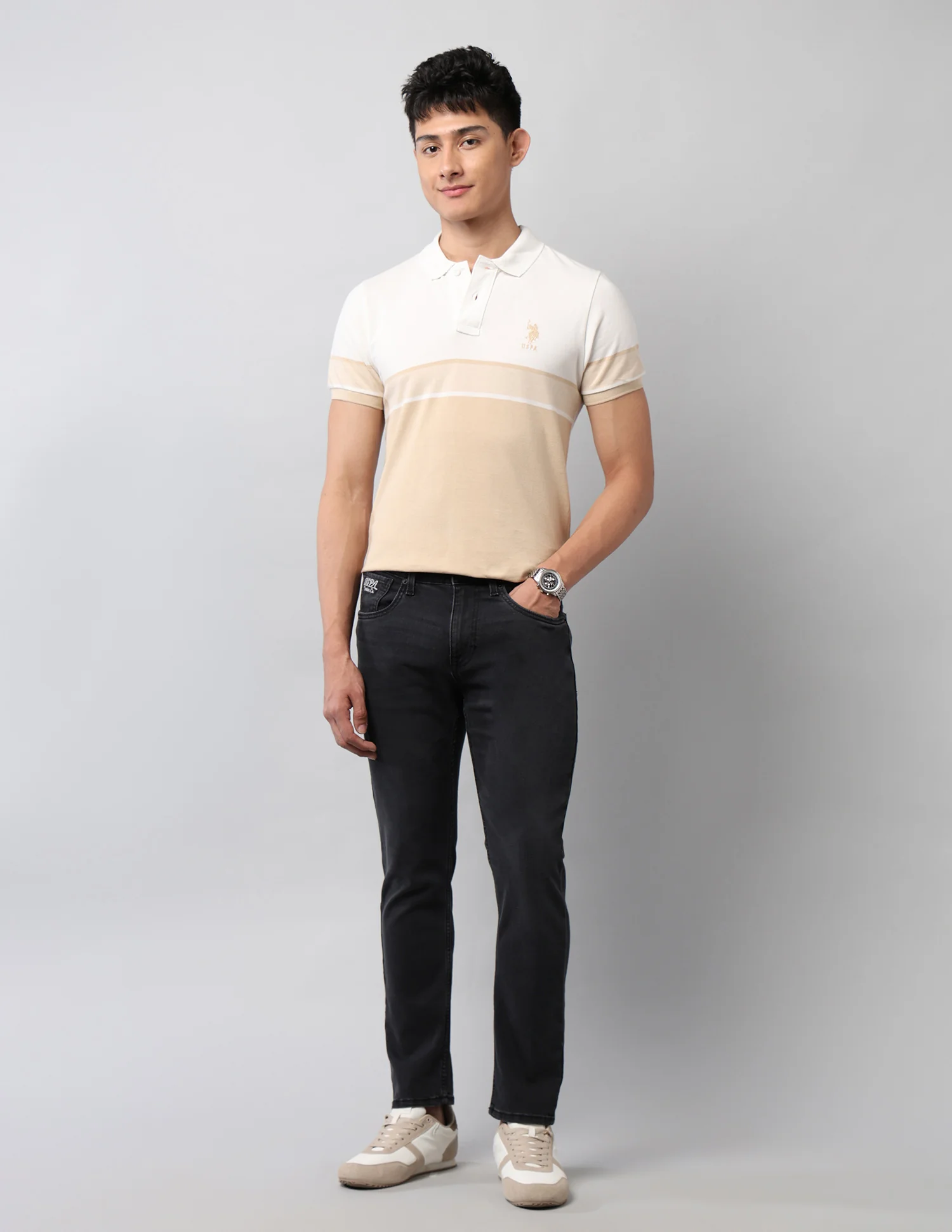 Henry Tapered Fit Black Jeans - Image 3