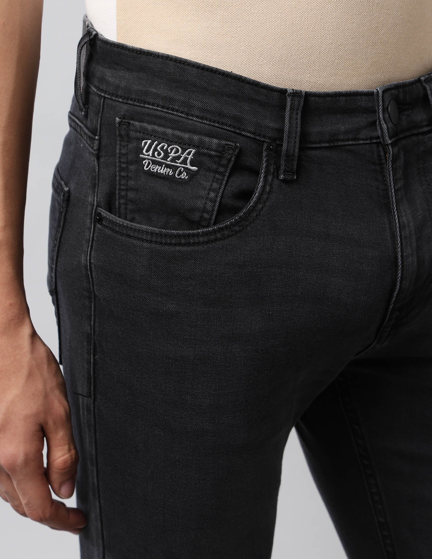 Henry Tapered Fit Black Jeans - Image 7