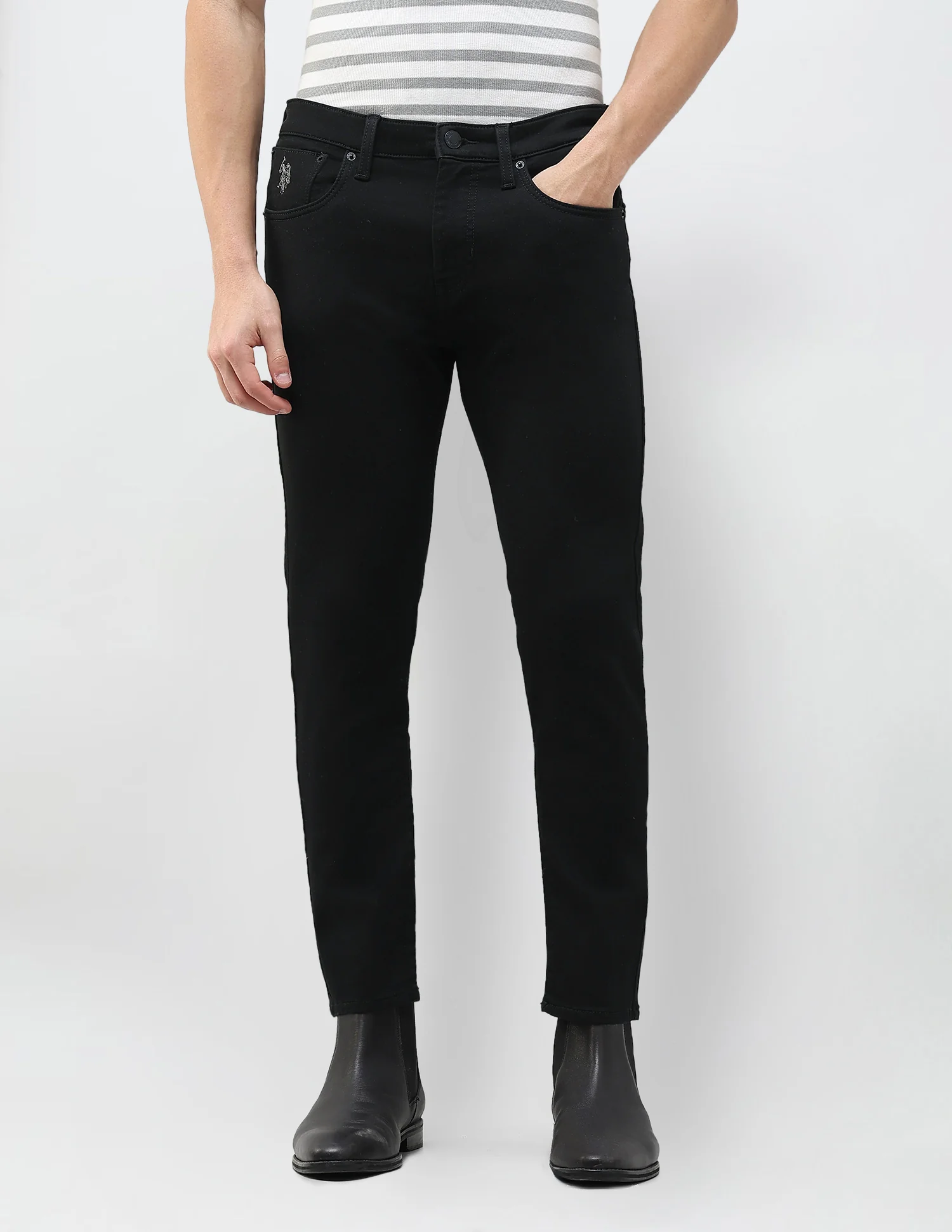 Henry Tapered Fit Black Jeans - Image 6