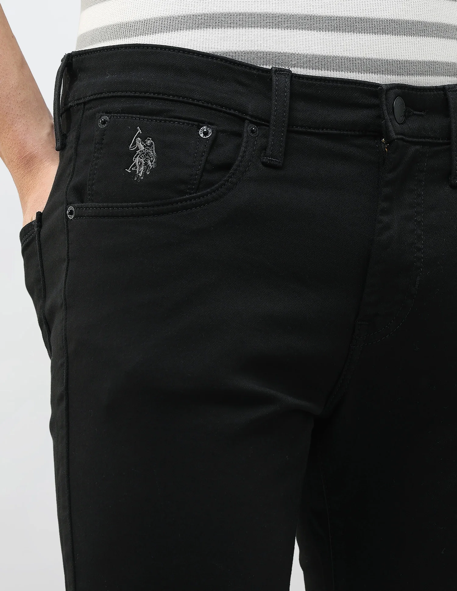Henry Tapered Fit Black Jeans - Image 7