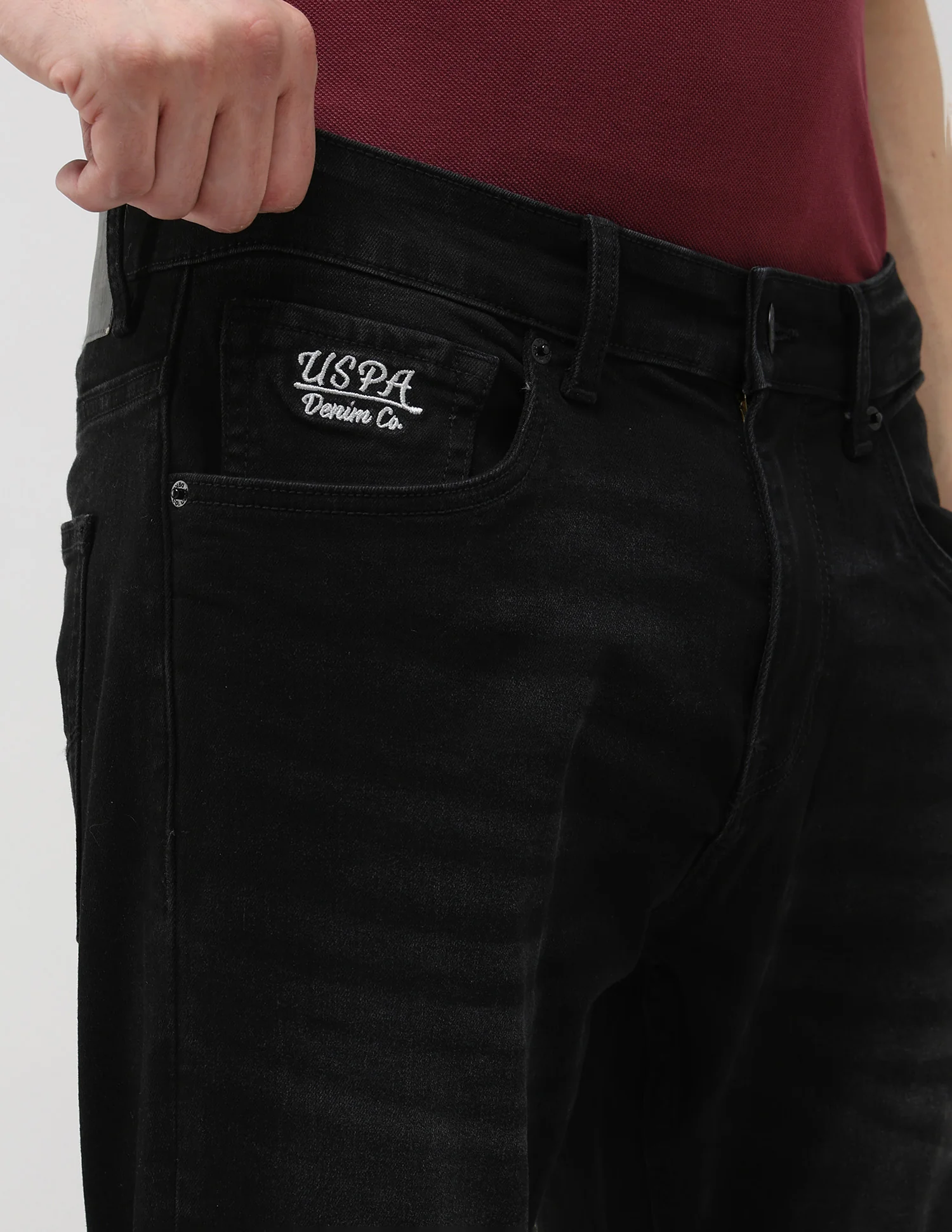 Henry Tapered Fit Black Jeans - Image 7