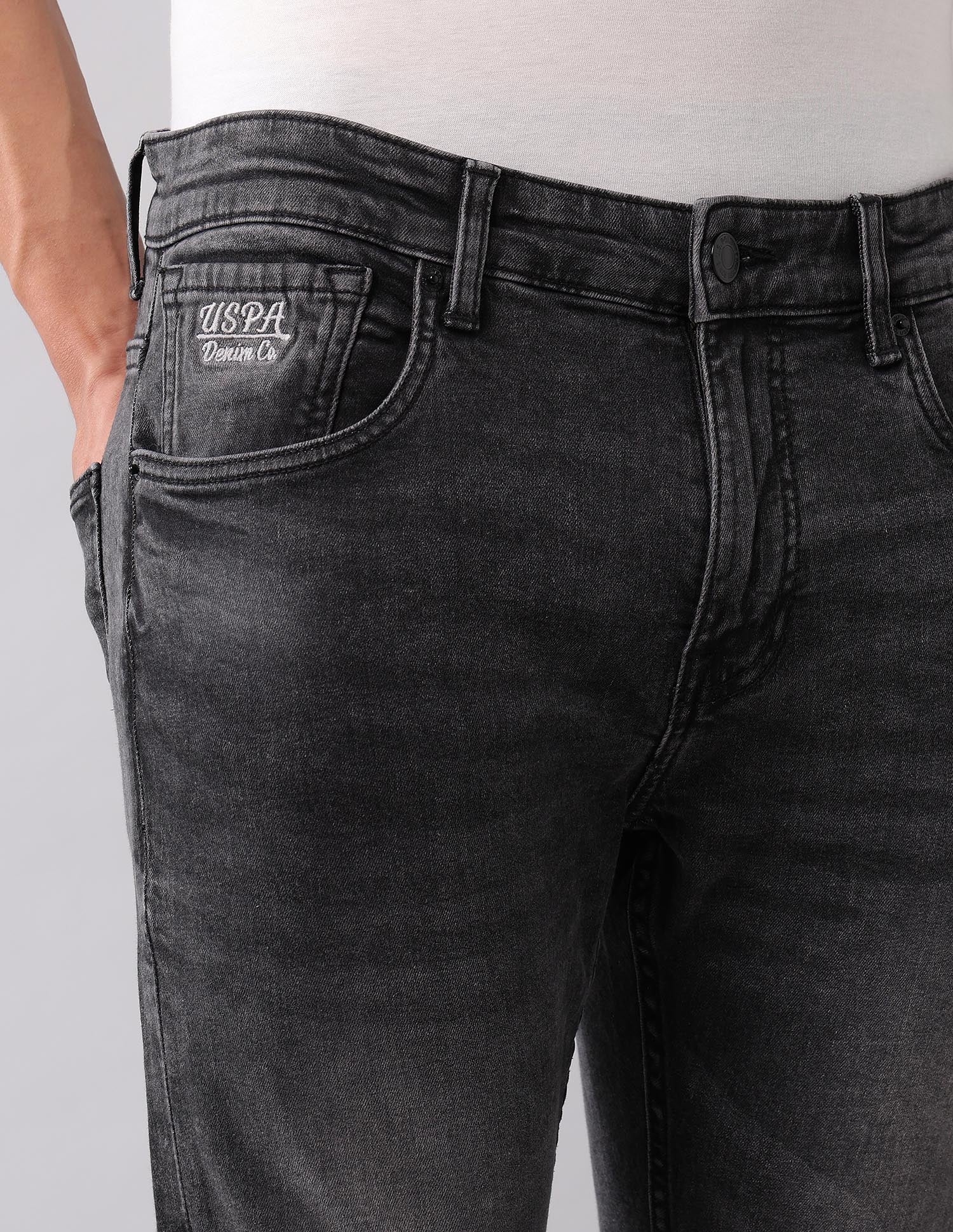 Henry Tapered Fit Black Jeans - Image 7