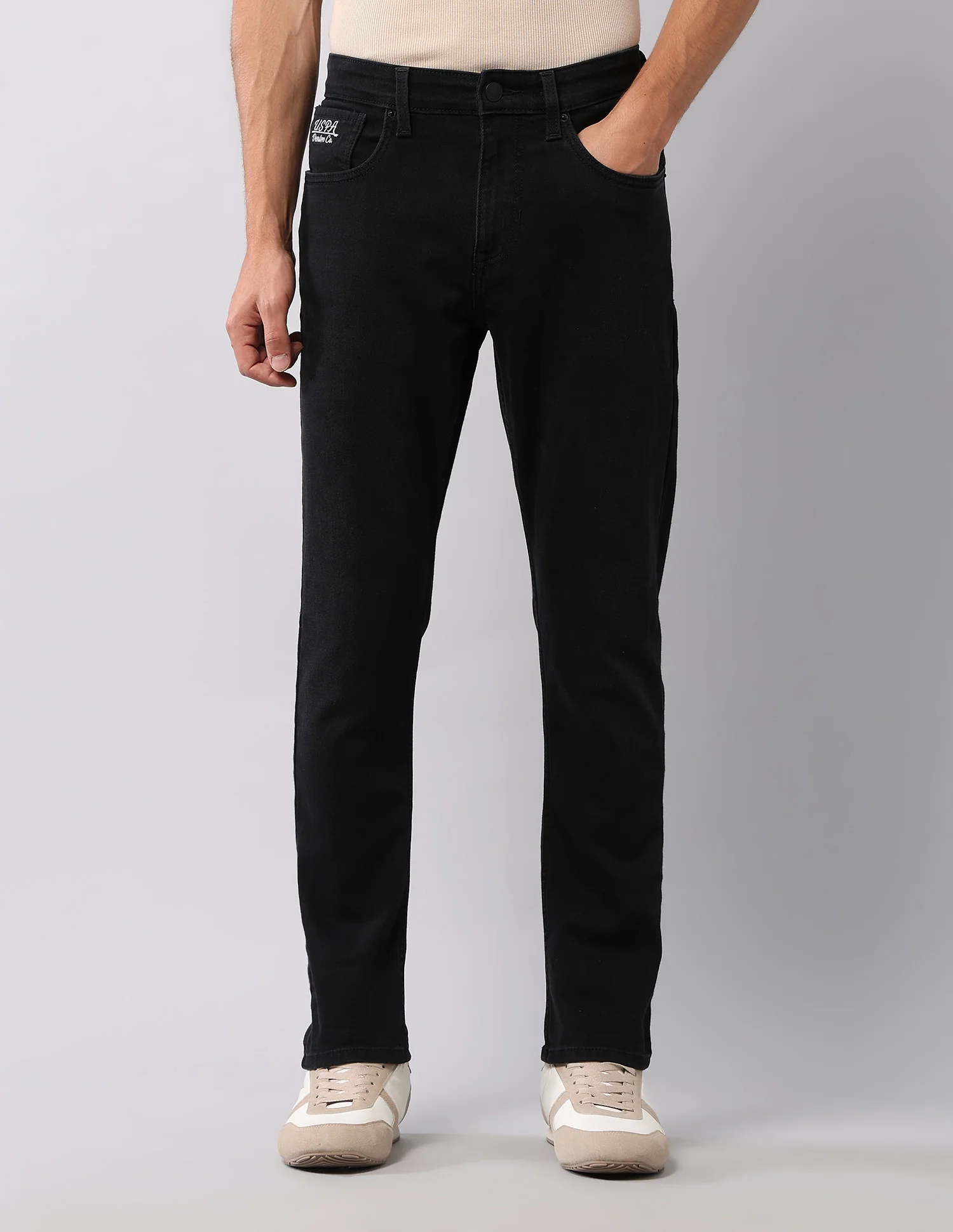 Henry Tapered Fit Black Jeans - Image 6