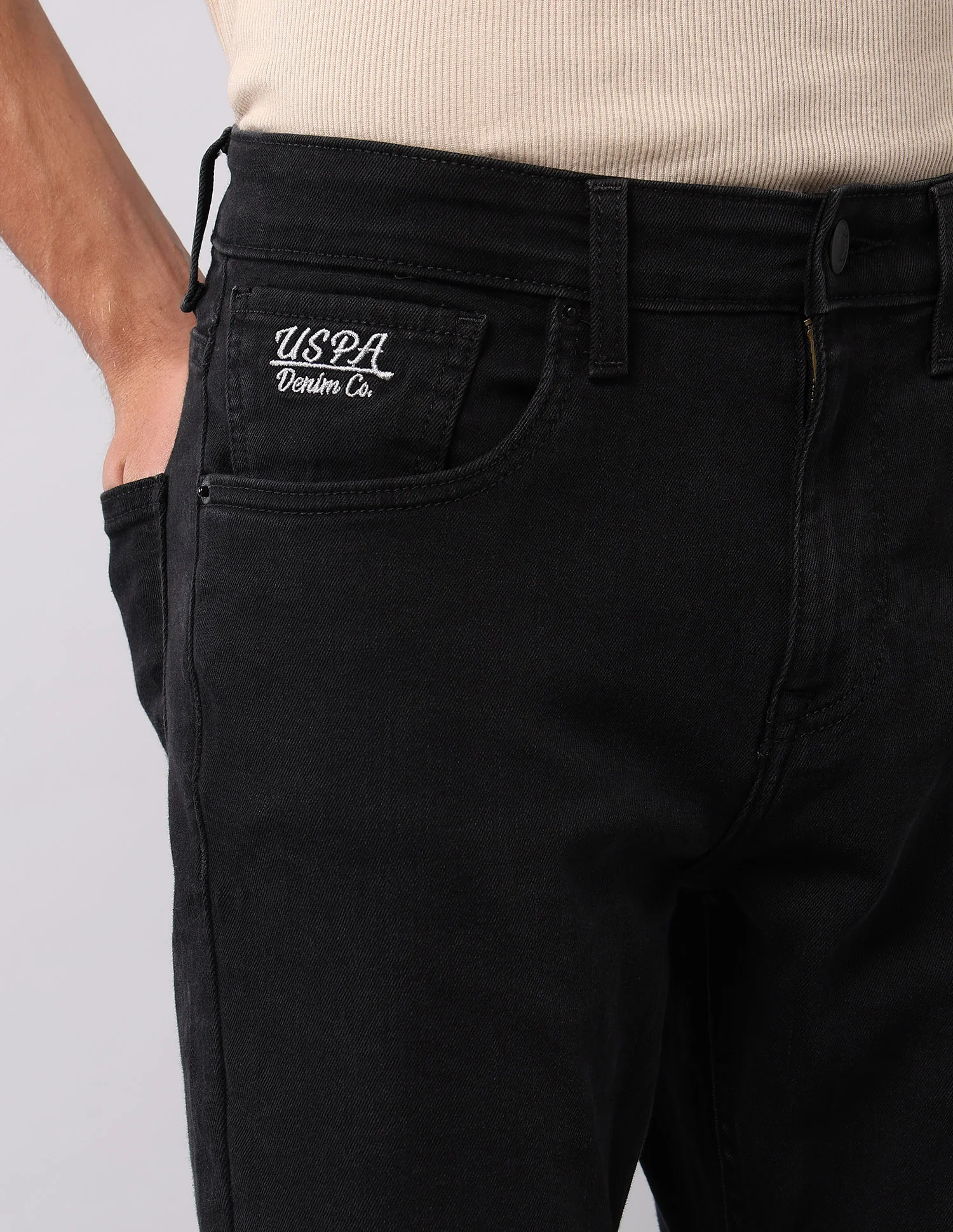 Henry Tapered Fit Black Jeans - Image 7