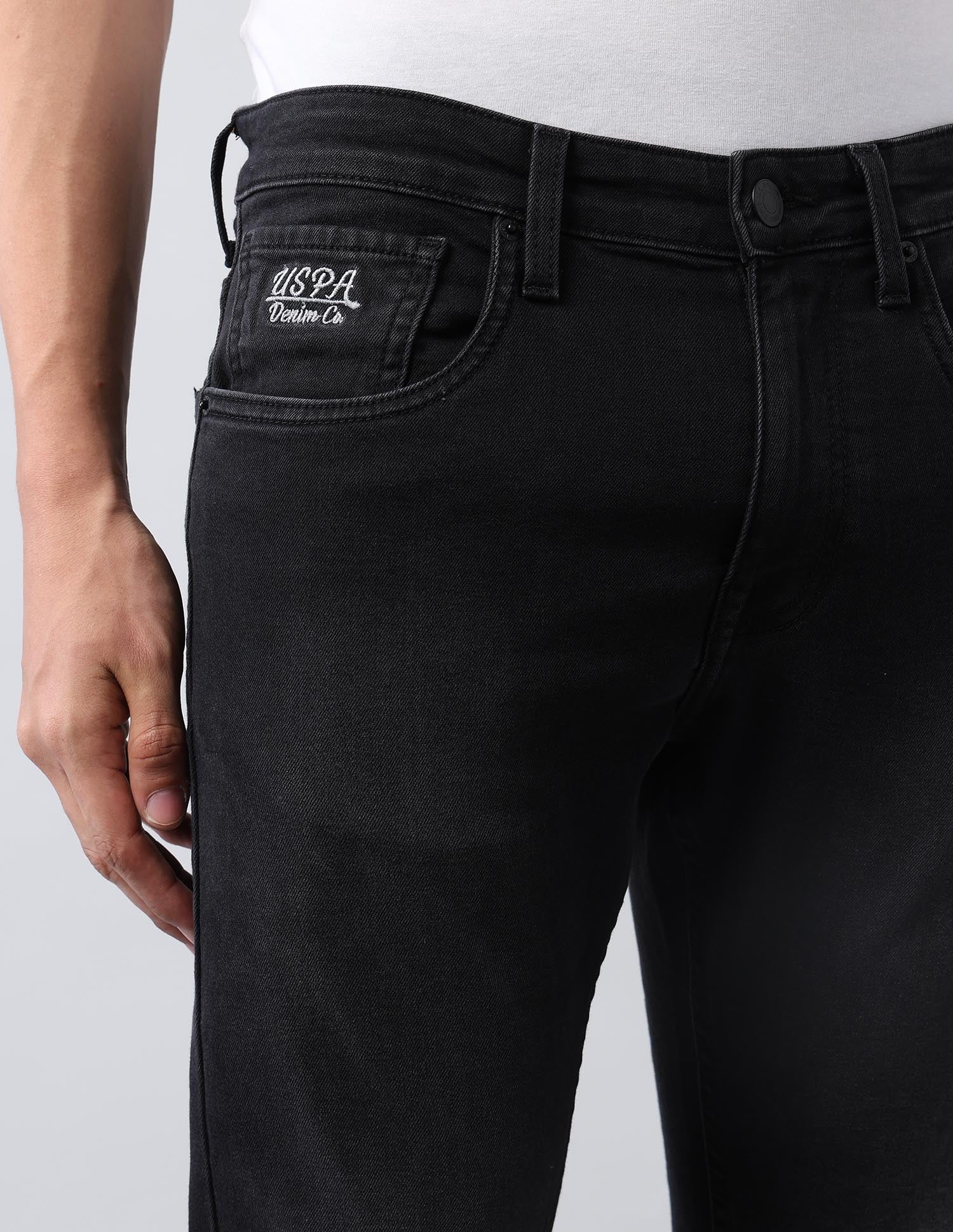 Henry Tapered Fit Black Jeans - Image 7