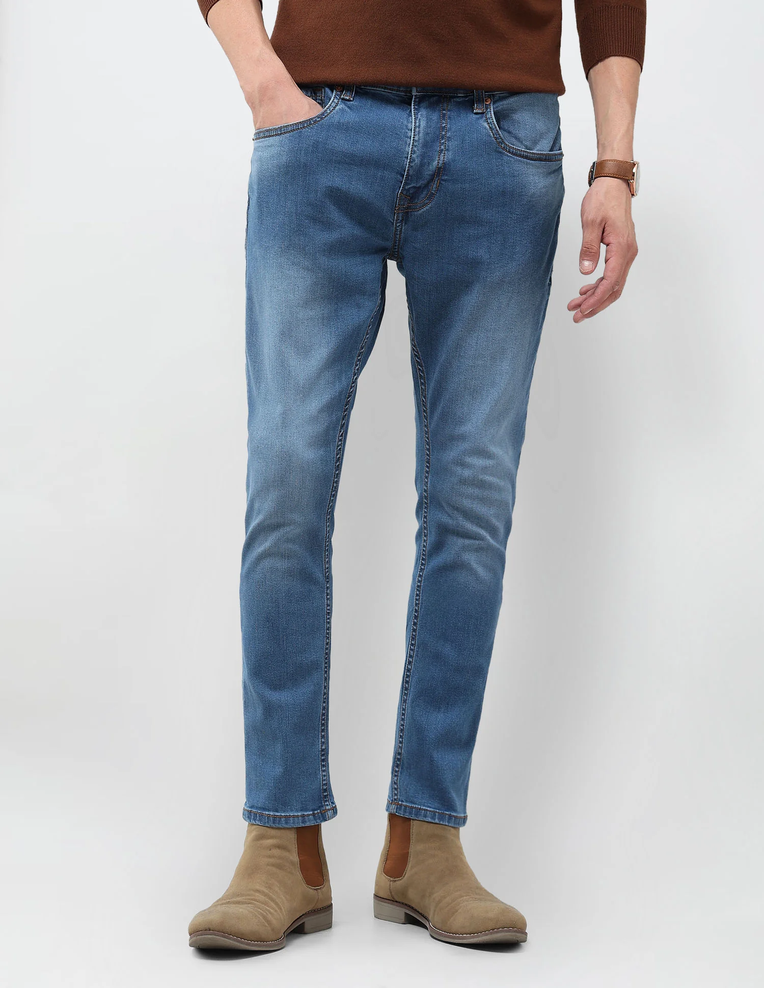 Henry Tapered Fit Blue Jeans
