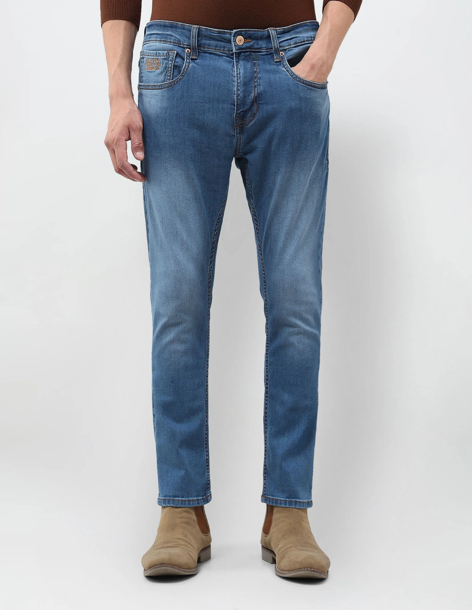 Henry Tapered Fit Blue Jeans - Image 6