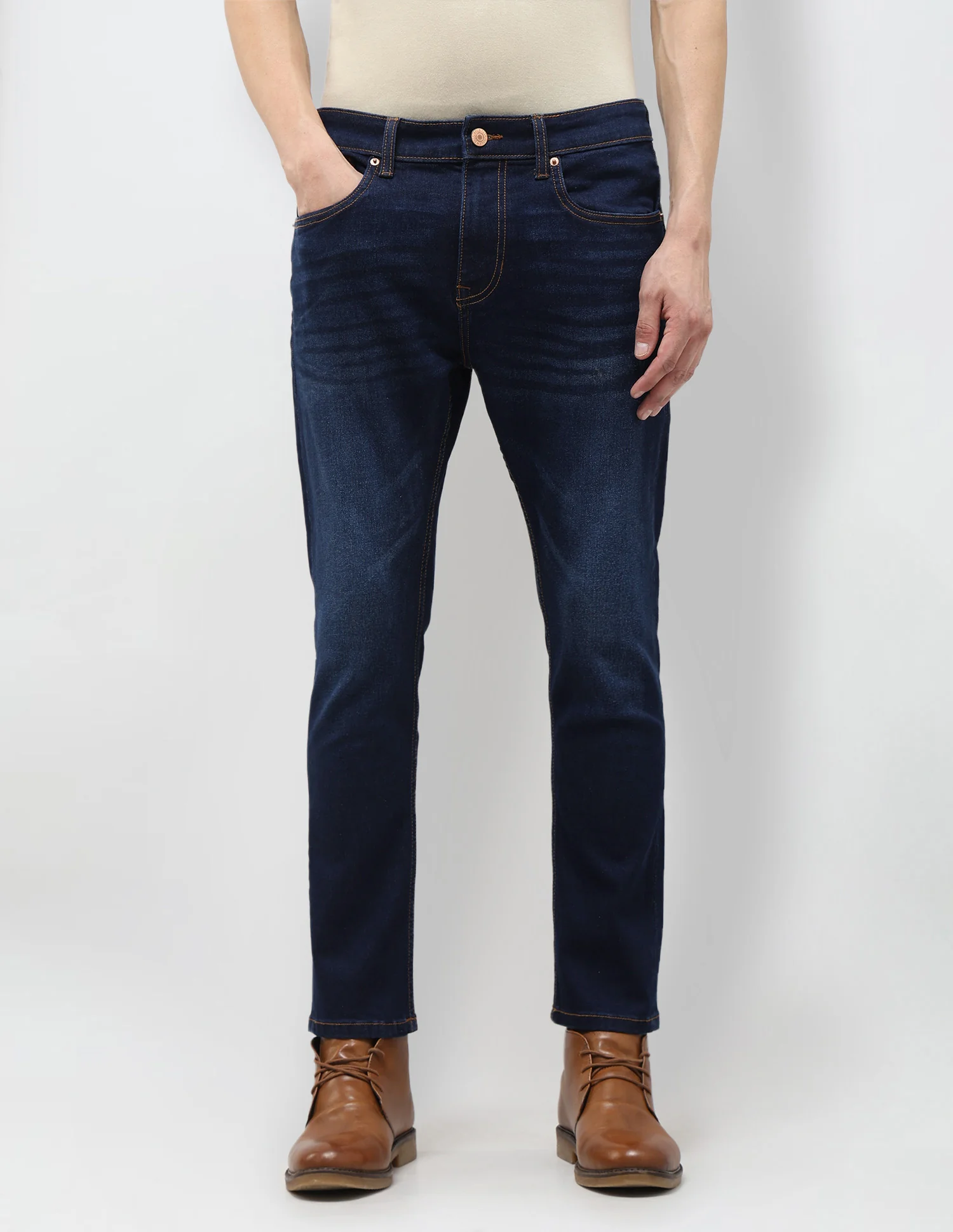 Henry Tapered Fit Blue Jeans - Image 6