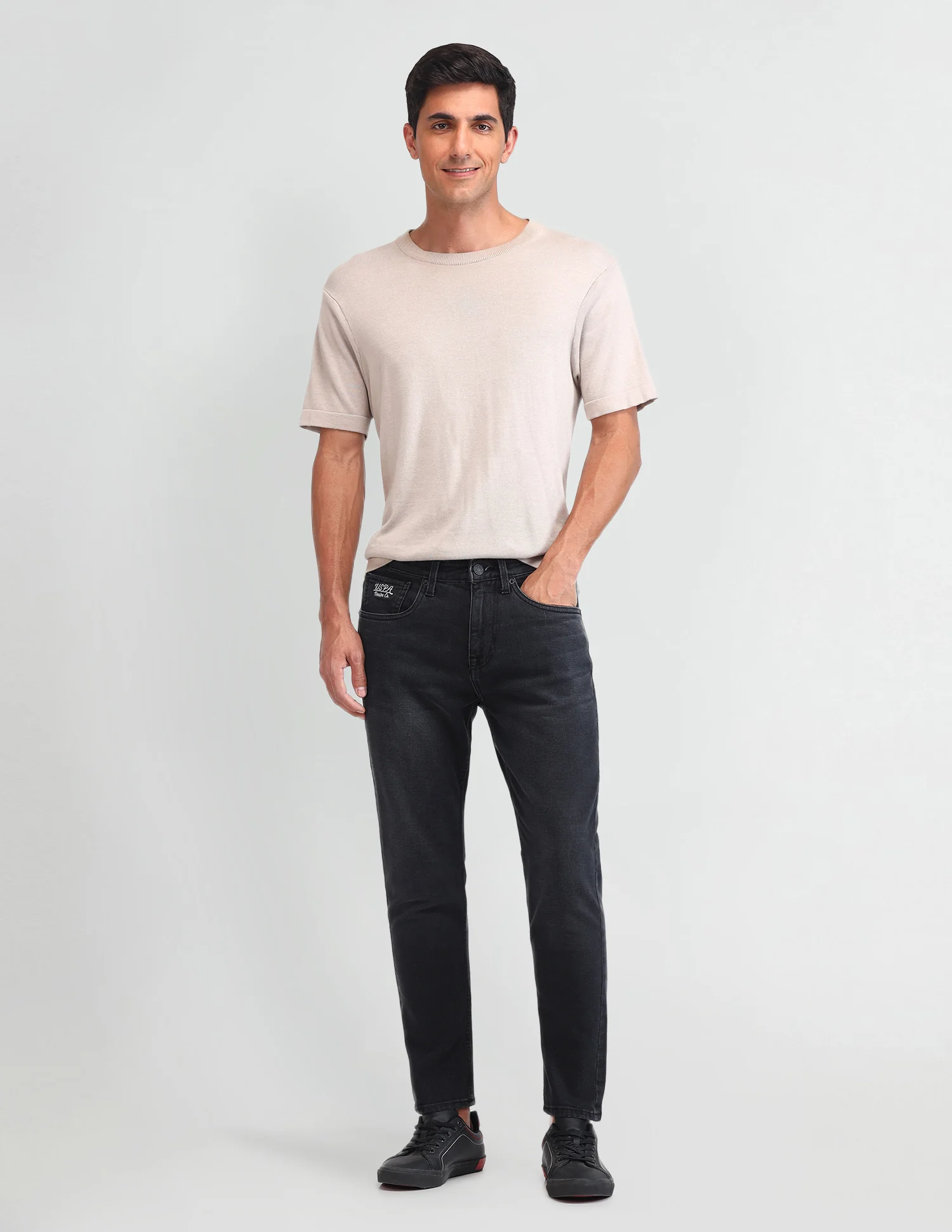 Henry Tapered Fit Cropped Grey Jeans - Image 3