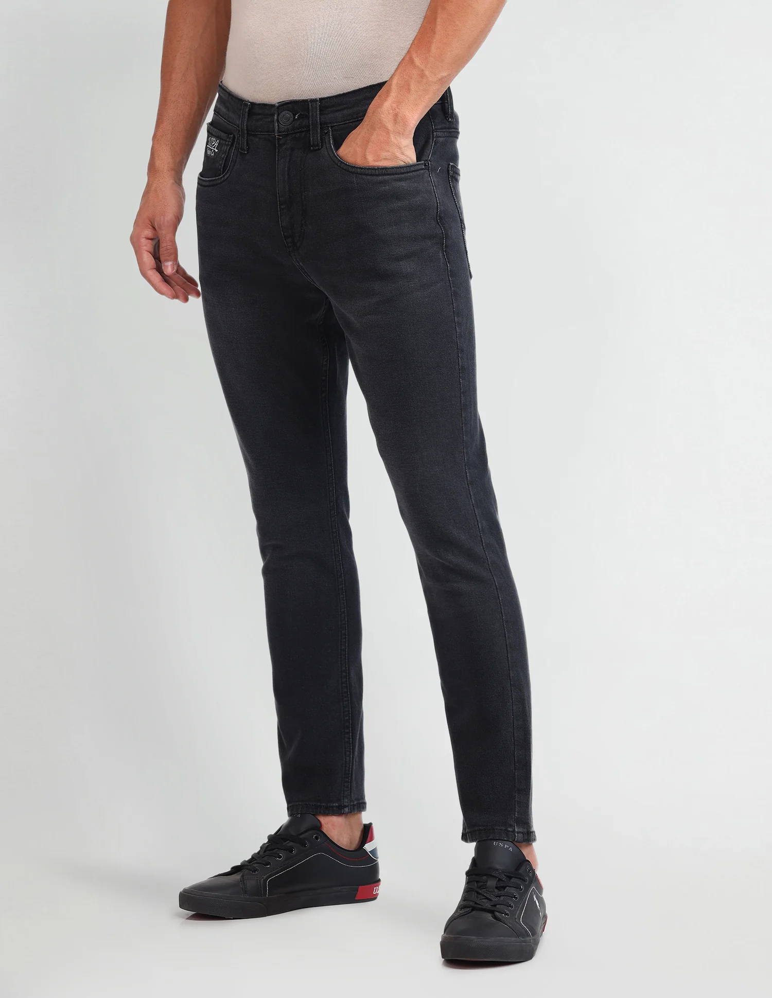 Henry Tapered Fit Cropped Grey Jeans - Image 4