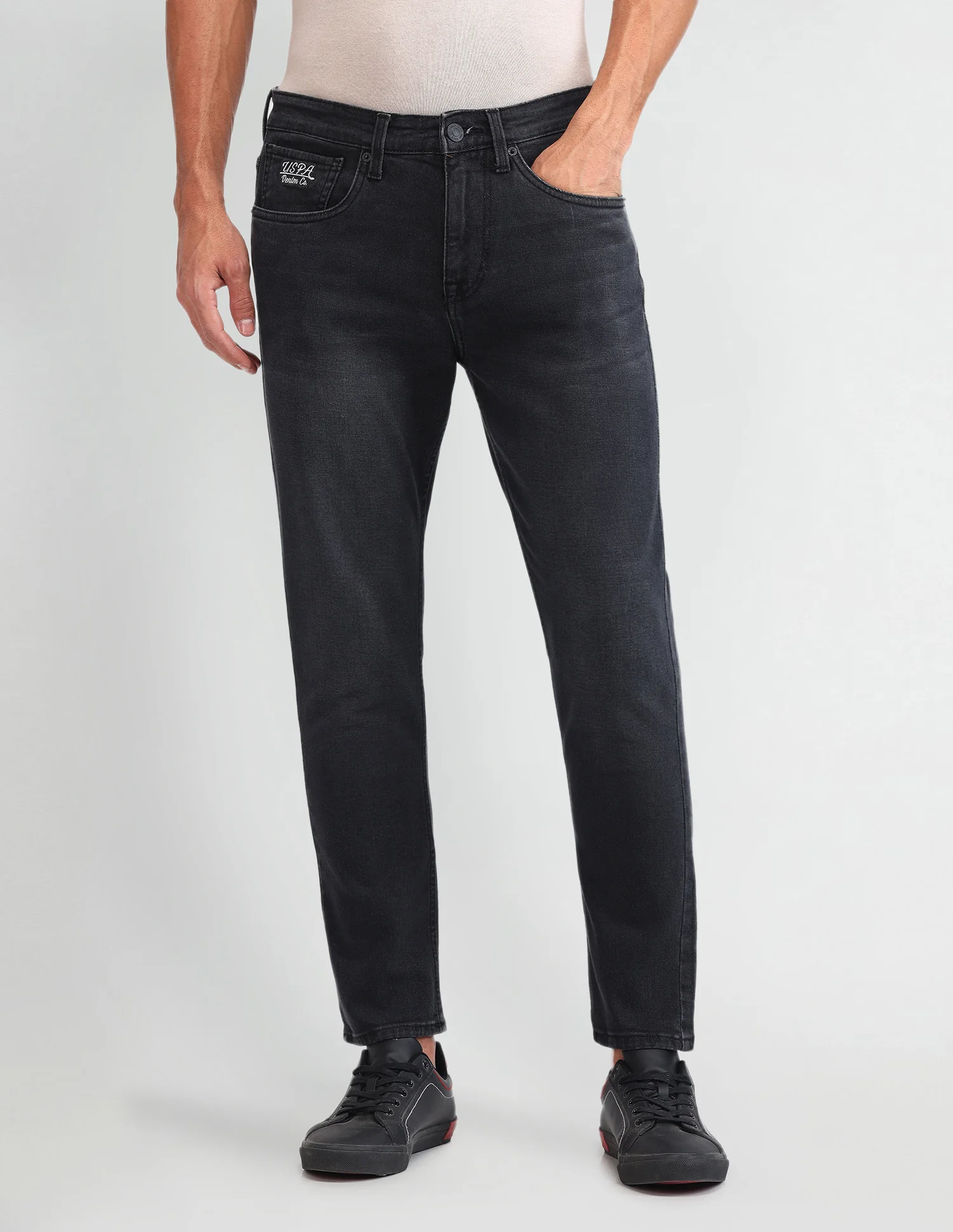 Henry Tapered Fit Cropped Grey Jeans - Image 6